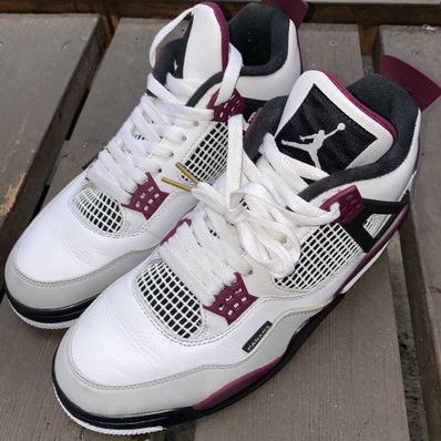 Paris Saint Germain ×Nike Air Jordan 4 Retro "White/Bordeaux/Neutral Gray"