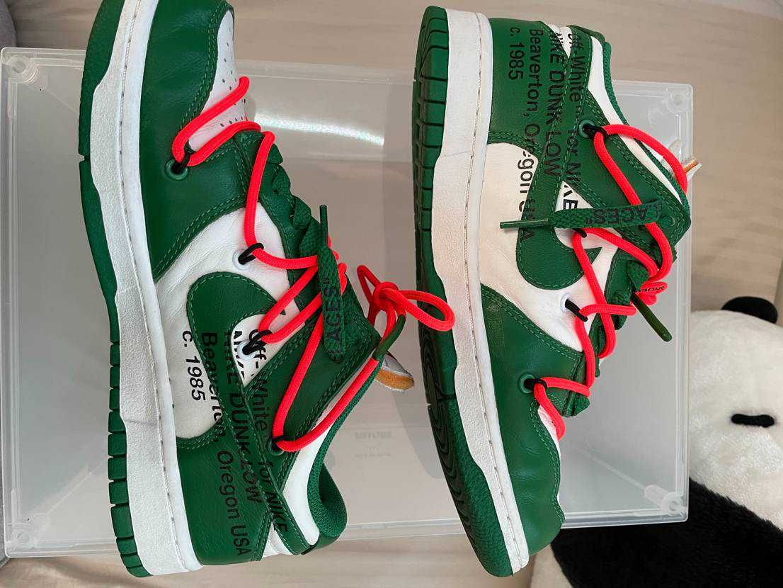 Off-White × Nike Dunk Low "White/Pine Green"