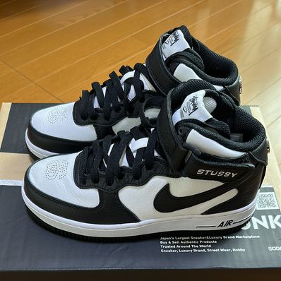 Stussy × Nike Air Force 1 Mid "Black and Light Bone"