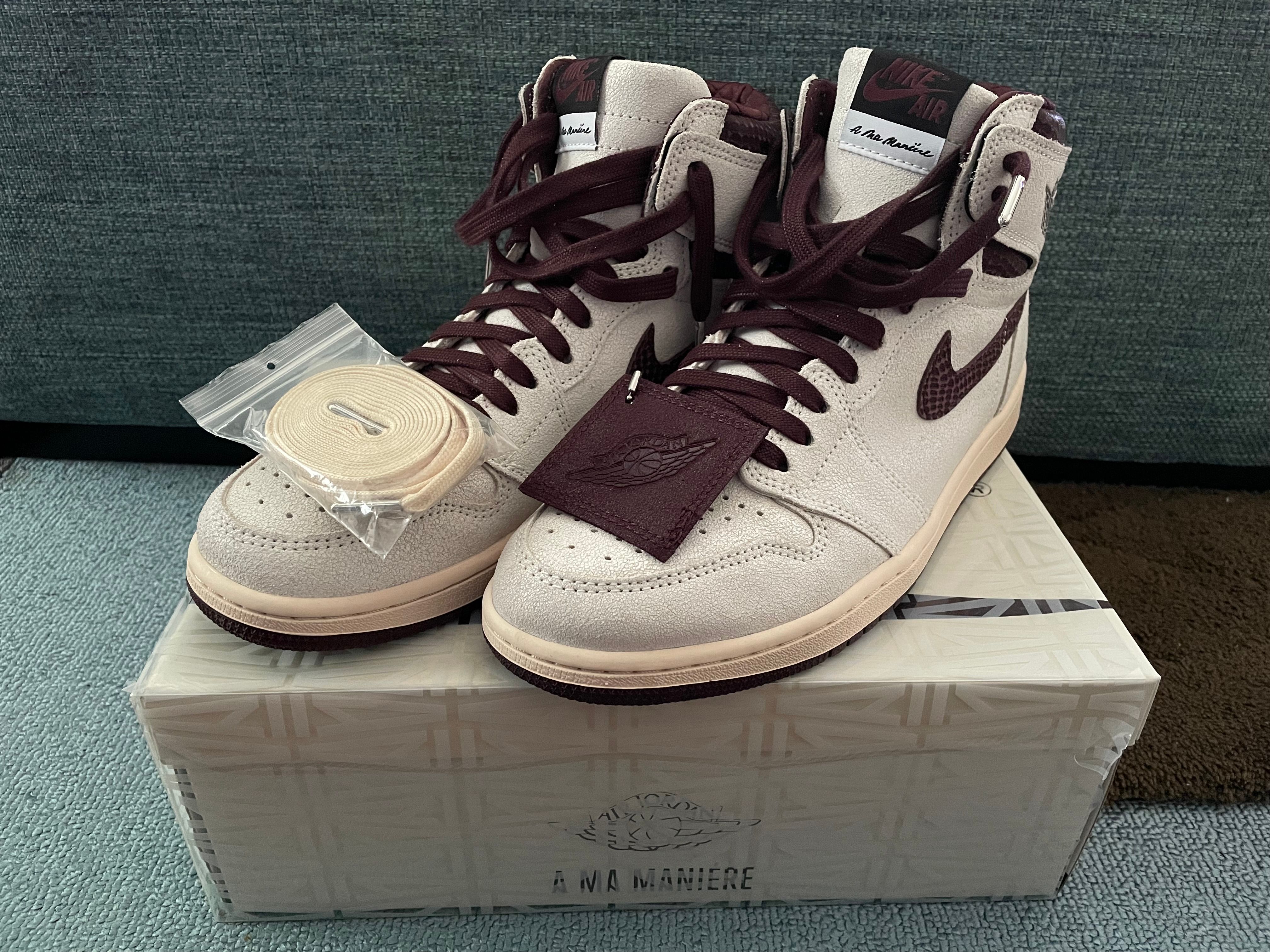 A Ma Maniere × Nike Air Jordan 1 Retro High OG "Sail and Burgundy"