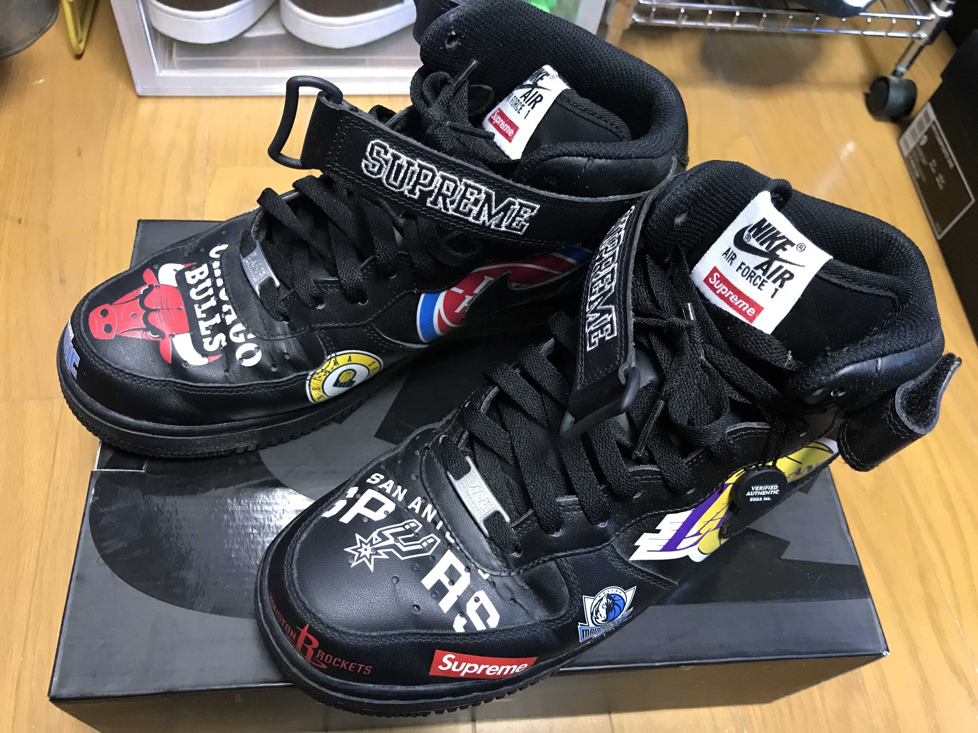 Supreme × NBA × Nike Air Force 1 Mid '07 "Black"
