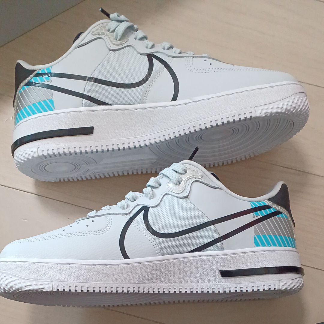 Nike Air Force 1 Low React "Pure Platinum/Baltic Blue"
