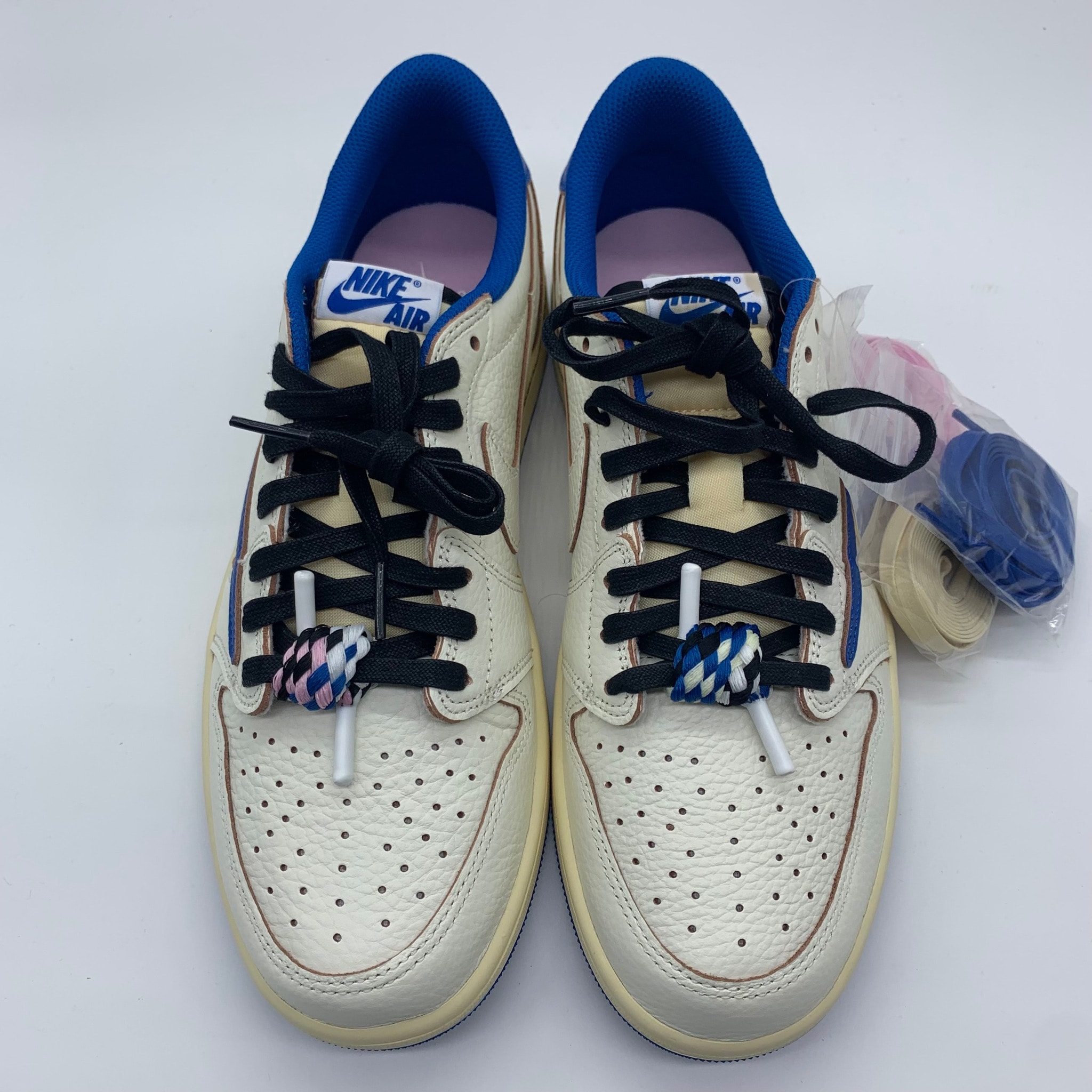 Travis Scott × fragment design × Nike Air Jordan 1 Low OG "Sail/Military Blue"