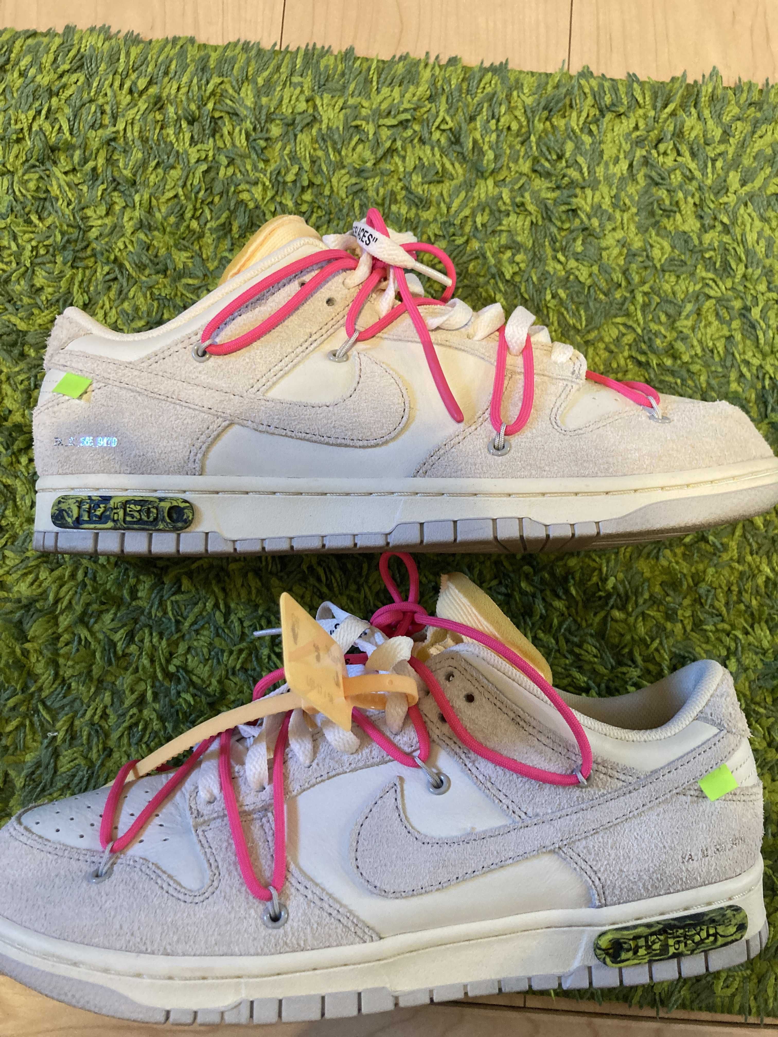 Off-White × Nike Dunk Low "Sail/Neutral Gray/Hyper Pink"