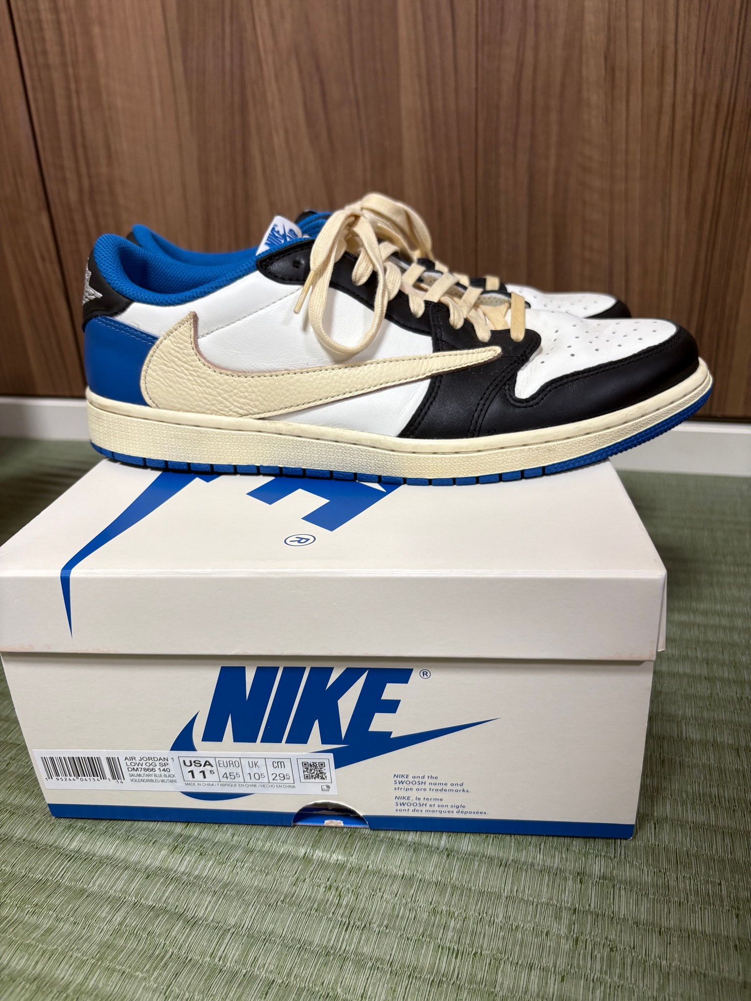 Travis Scott × fragment design × Nike Air Jordan 1 Low OG SP "Military Blue"