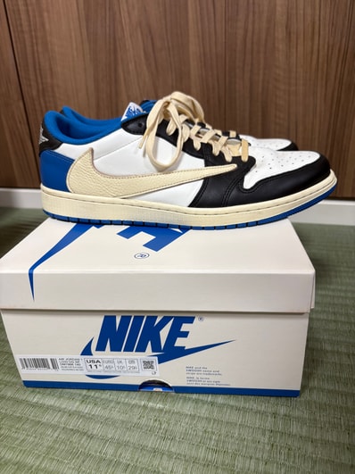 Travis Scott × fragment design × Nike Air Jordan 1 Low OG SP "Military Blue"
