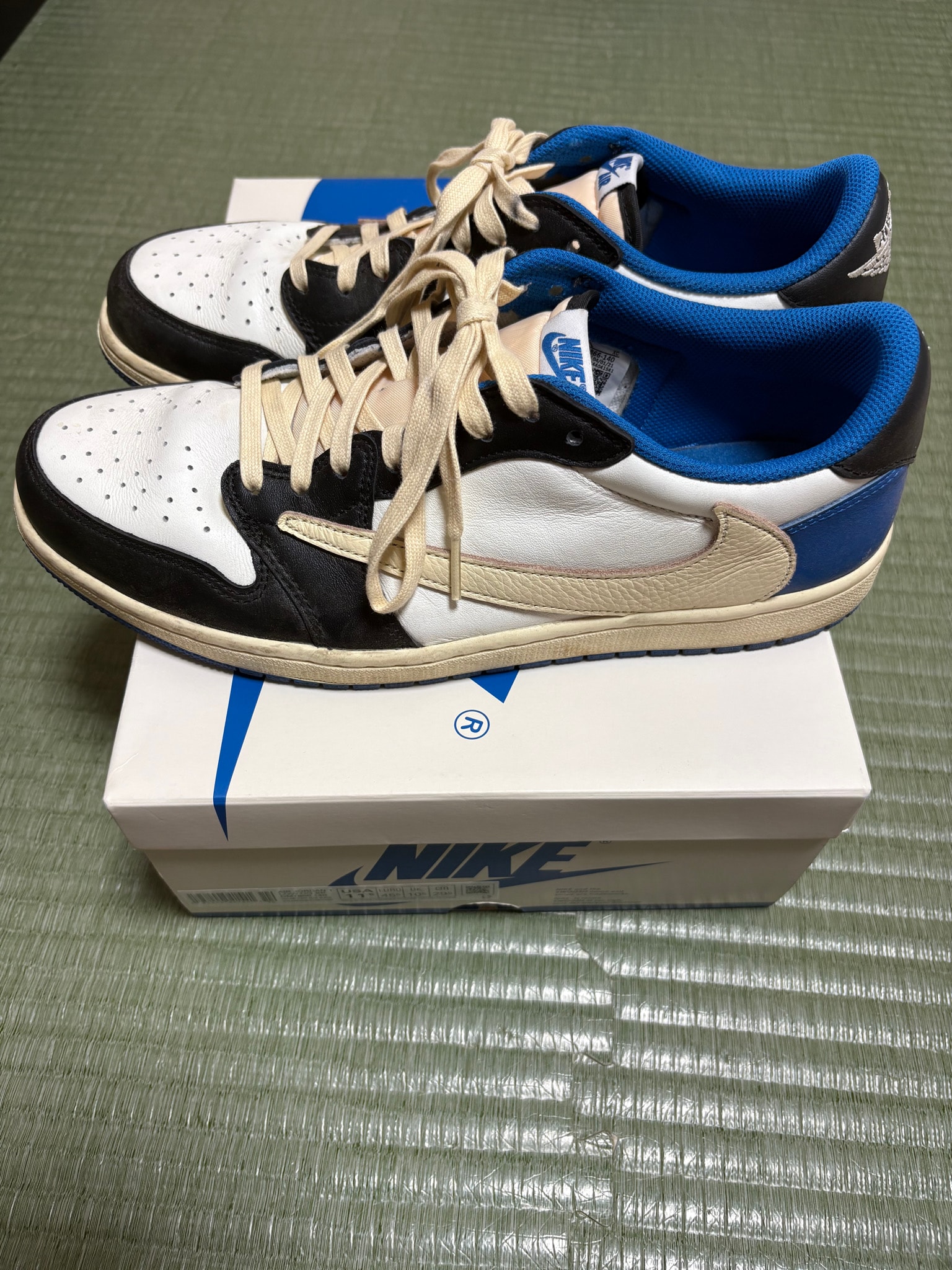 Travis Scott × fragment design × Nike Air Jordan 1 Low OG SP "Military Blue"