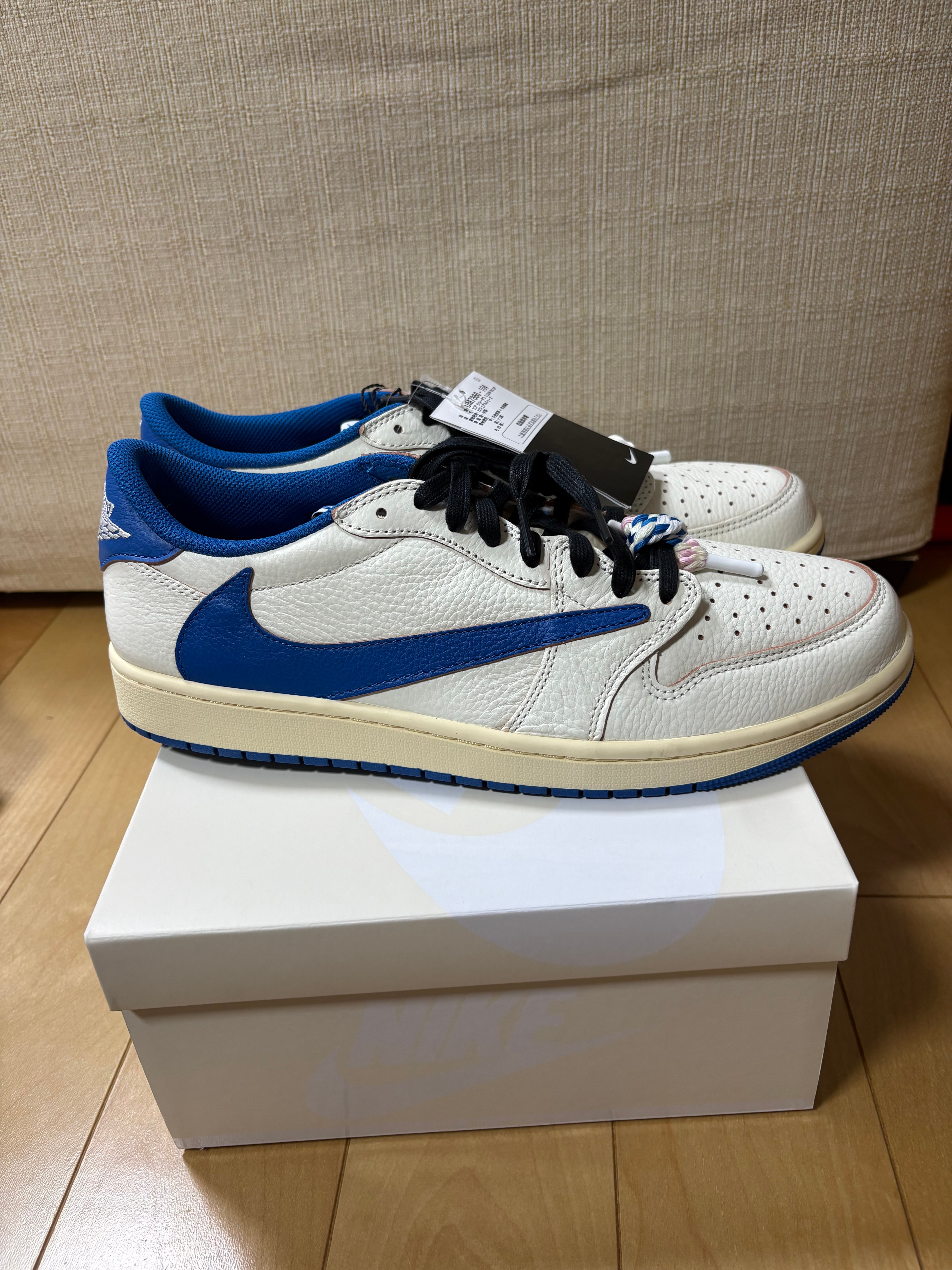 Travis Scott × fragment design × Nike Air Jordan 1 Low OG "Sail/Military Blue"