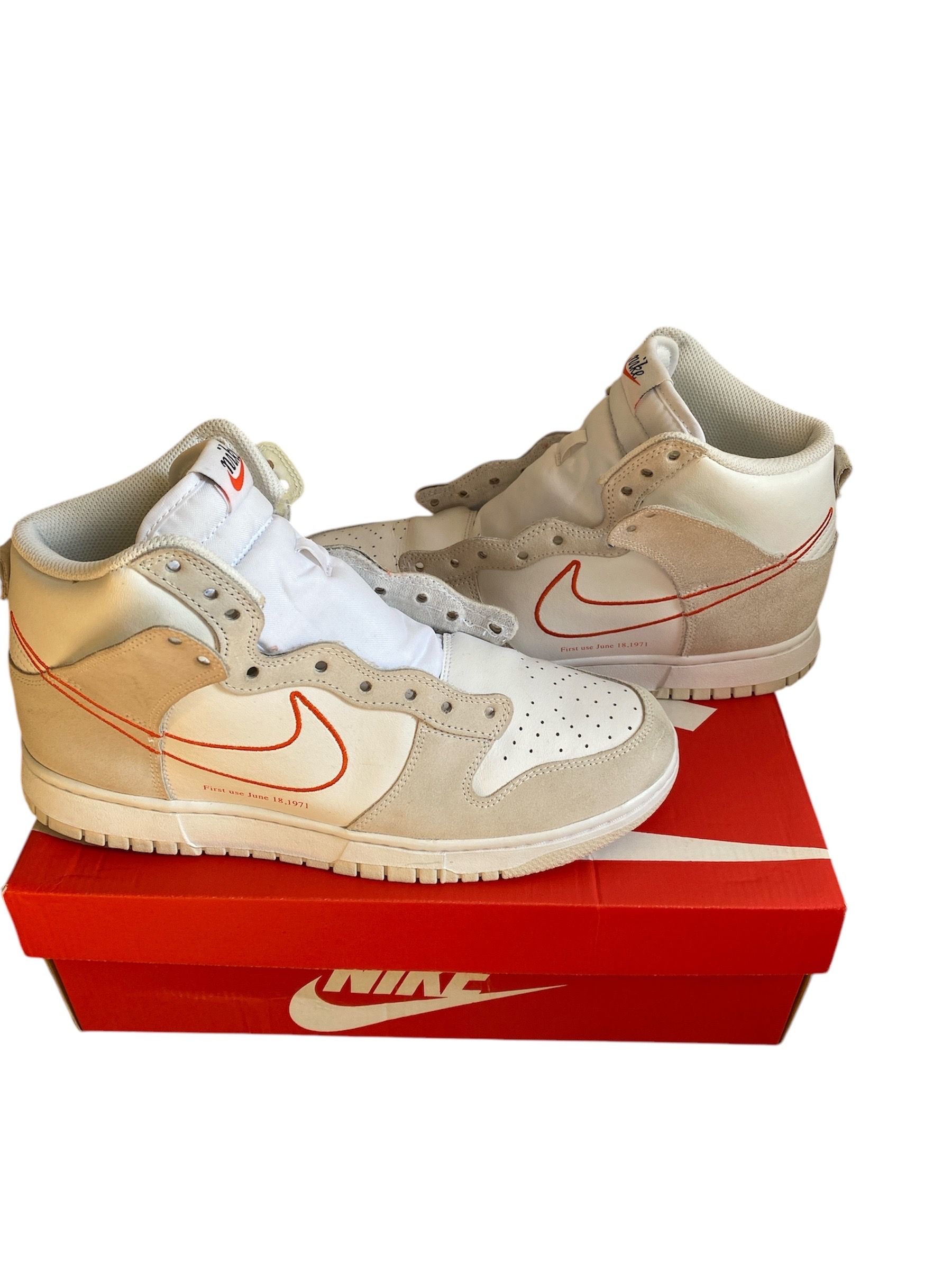 NIKE Women's DUNK HIGH SE FIRST USE "WHITE/ORANGE"