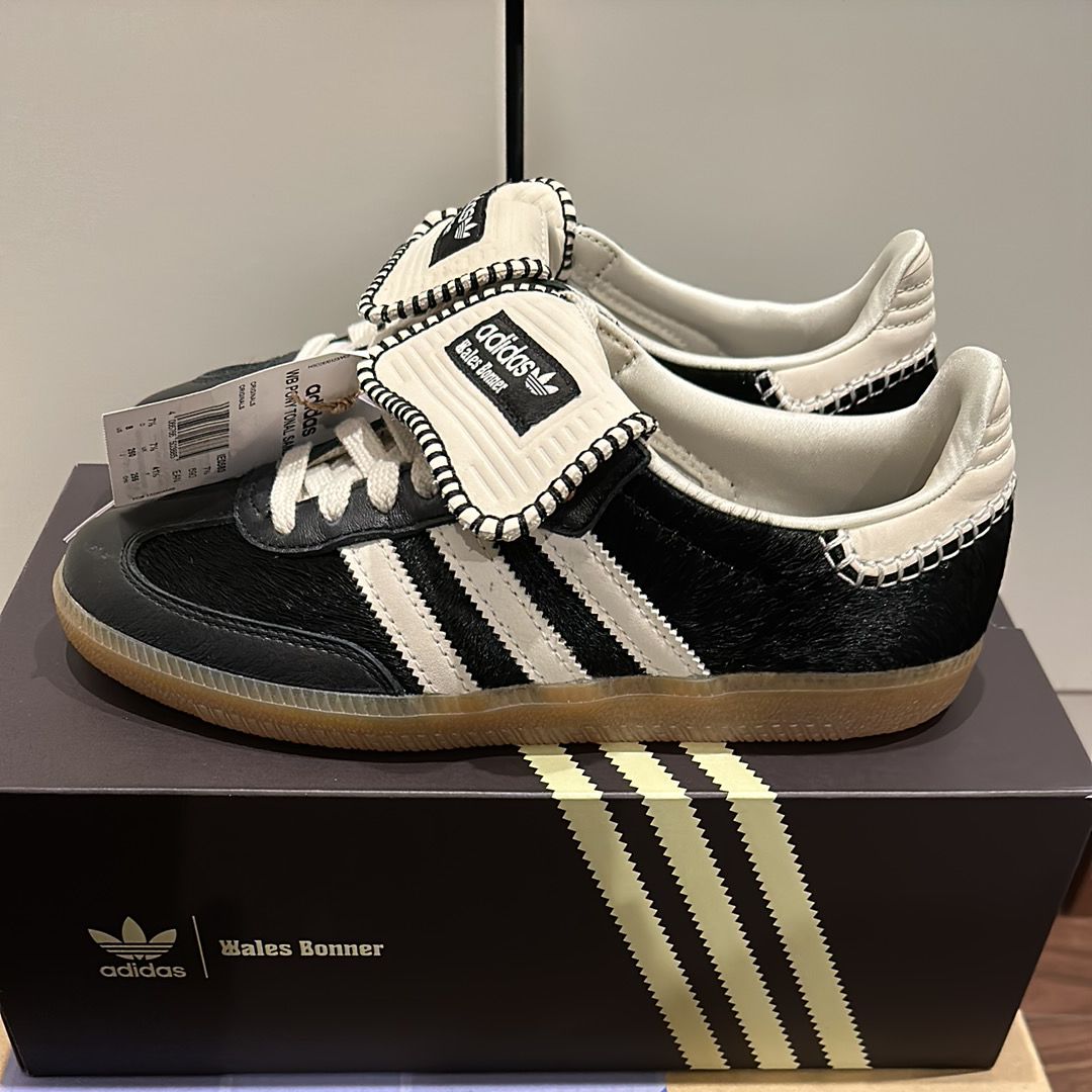 Wales Bonner × adidas Samba Pony Tonal Low "Core Black/Cream White"