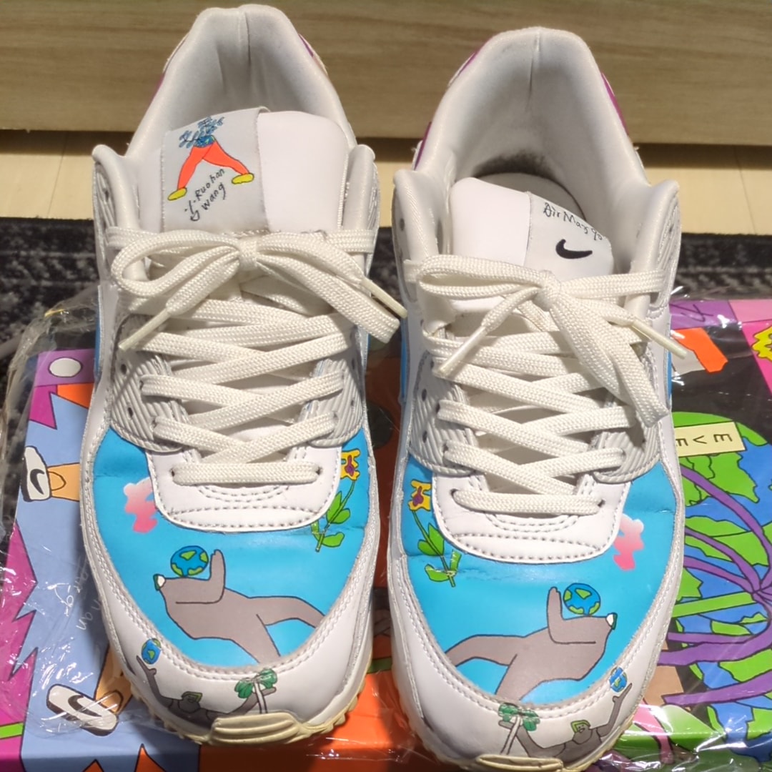 RUOHAN WANG × NIKE AIR MAX 90 FLYLEATHER "WHITE/MULTI COLOR"