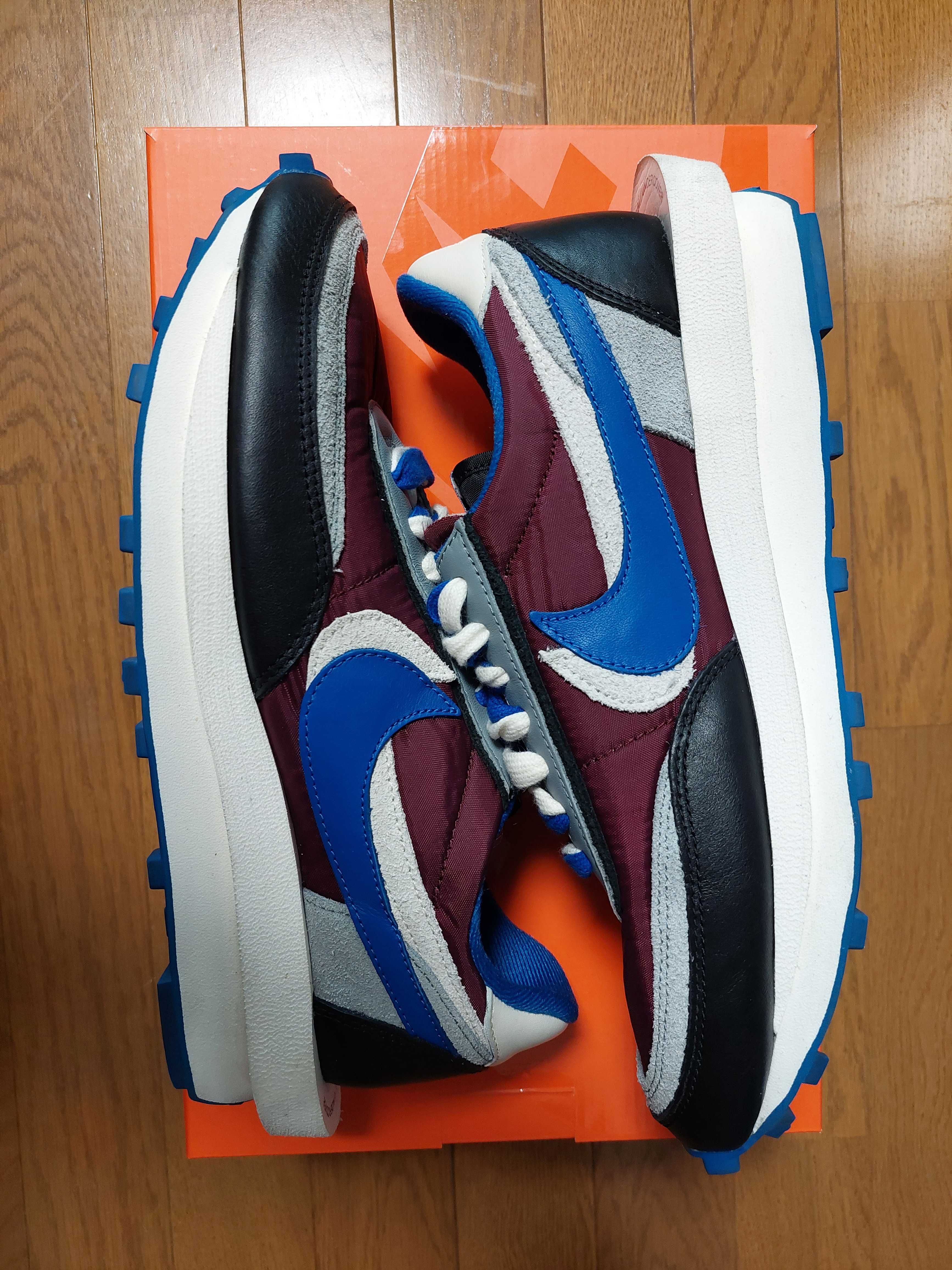 UNDERCOVER × sacai × Nike LD Waffle "Night Maroon/Pale Ivory-Ground Grey-Team Royal"