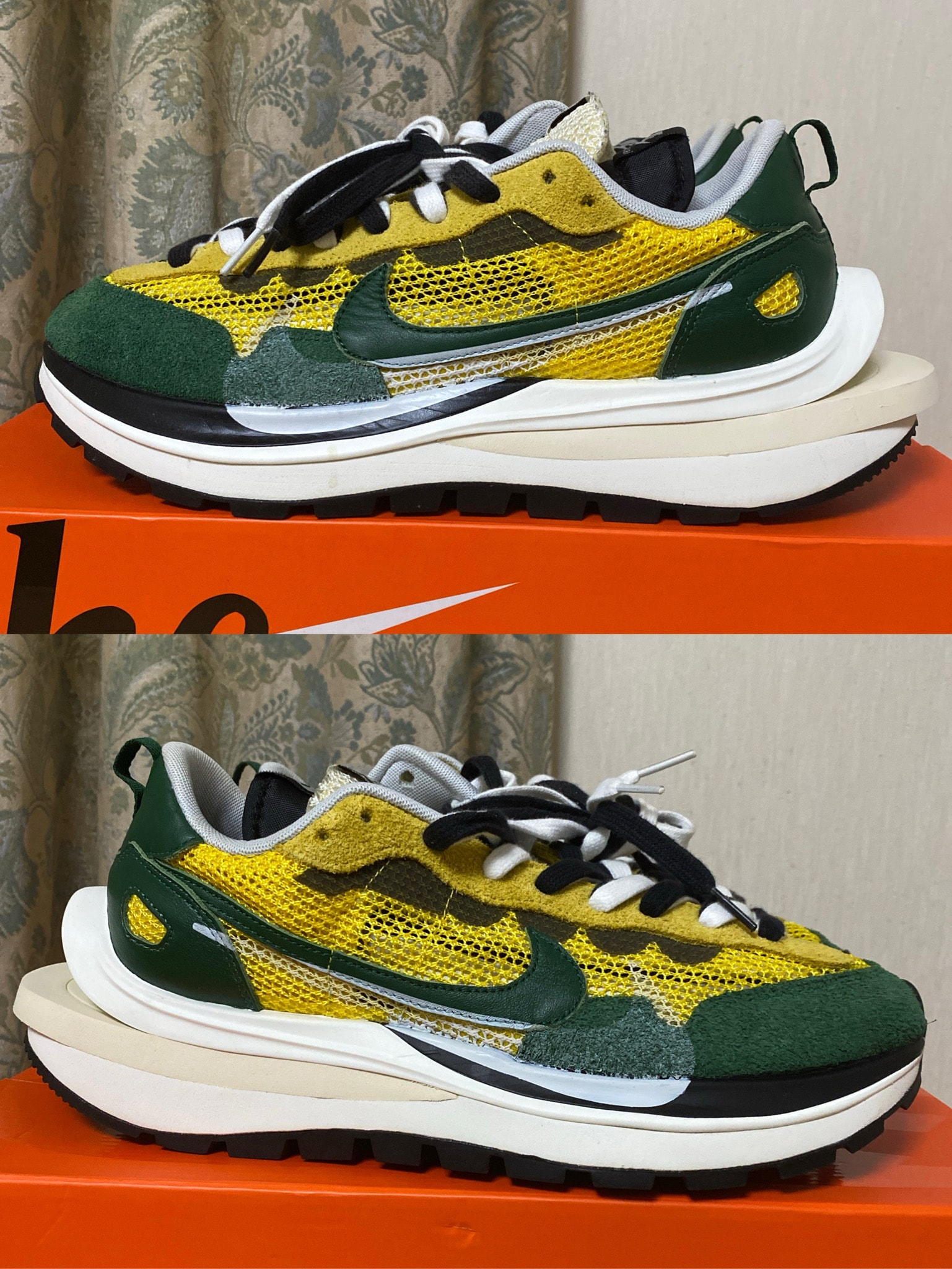 sacai × Nike Vapor Waffle "Tour Yellow/Stadium Green-Sail"