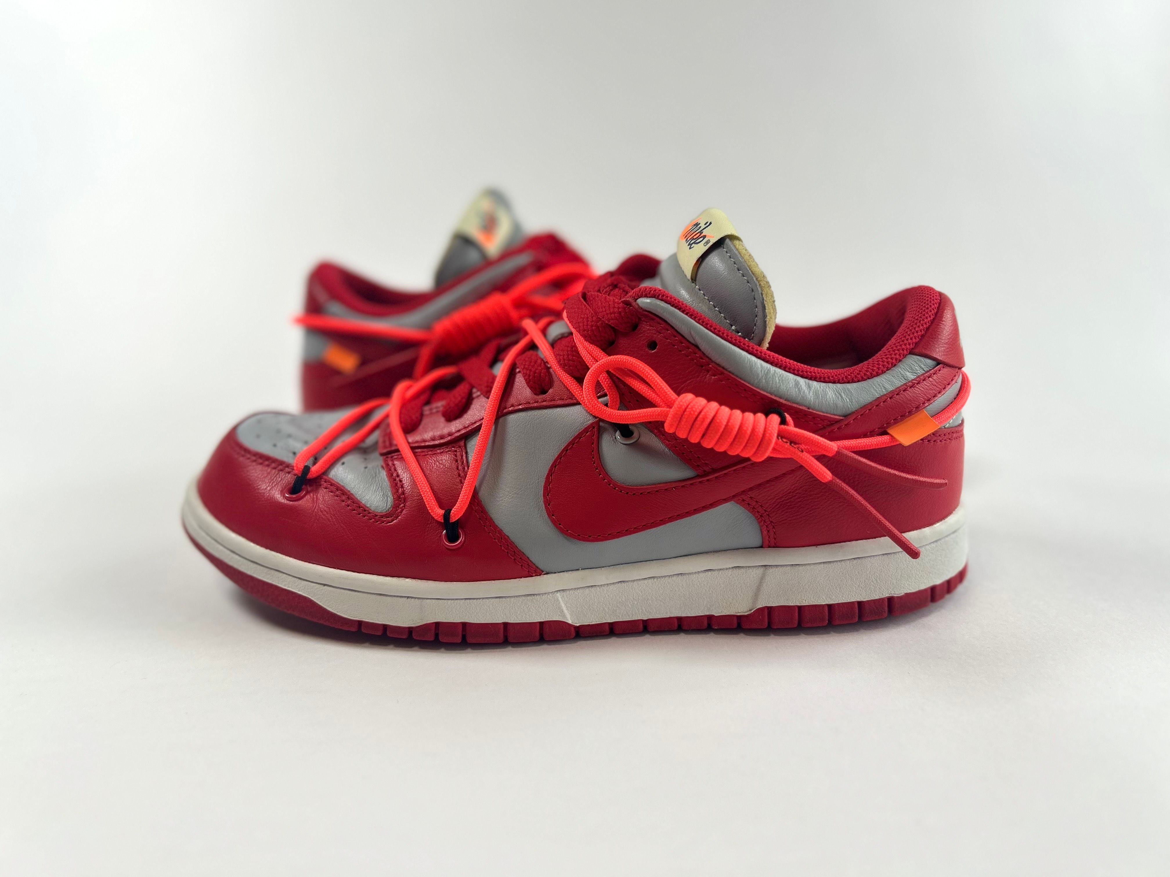 Off-White × Nike Dunk Low "University Red/Wolf Grey"