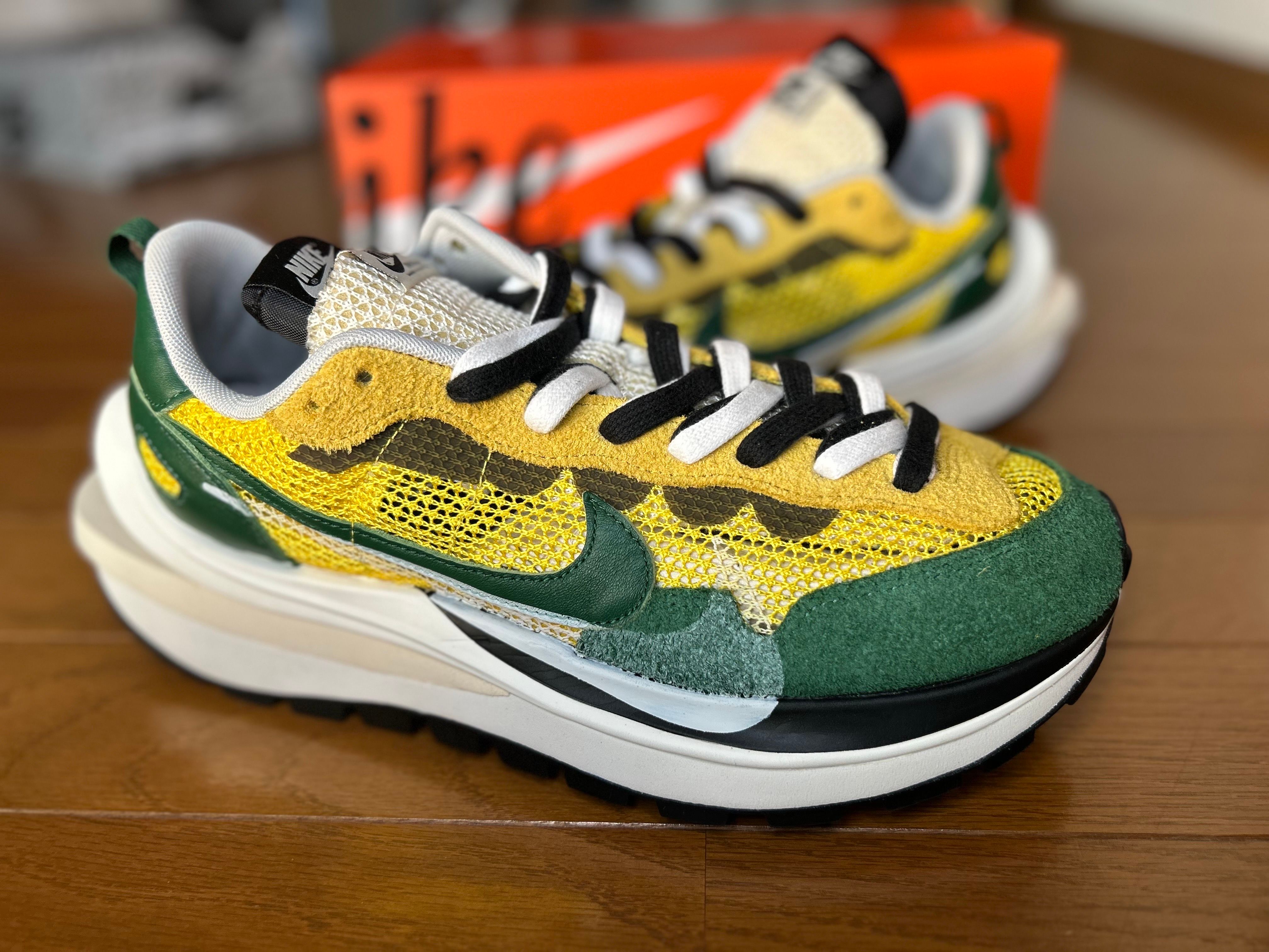 sacai × Nike Vapor Waffle "Tour Yellow/Stadium Green-Sail"
