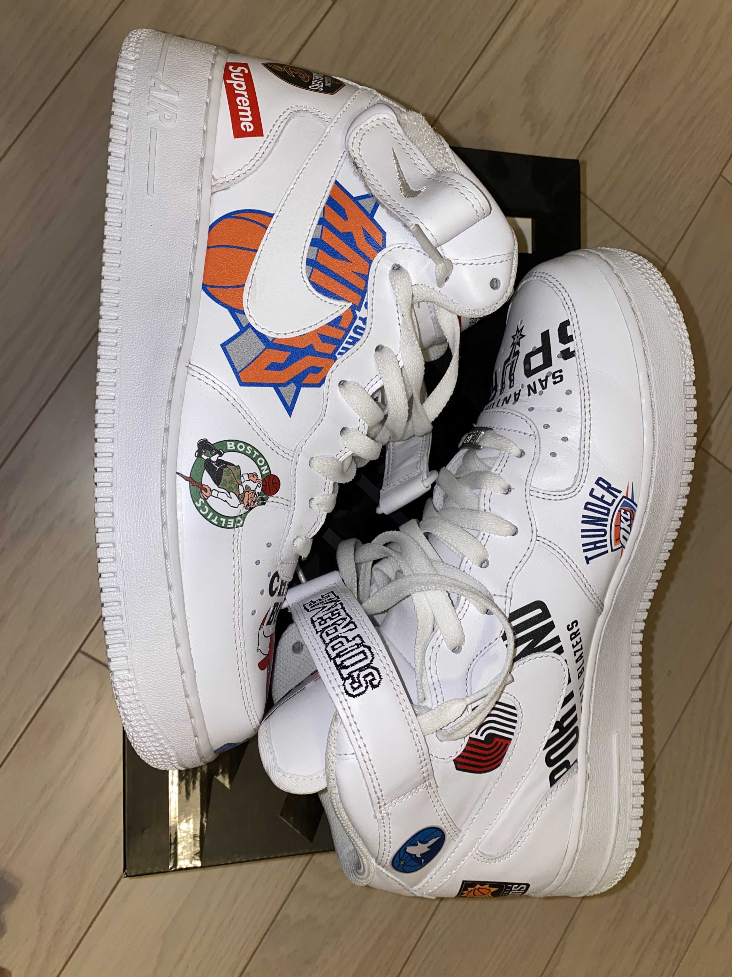 Supreme × NBA × Nike Air Force 1 Mid '07 "White"