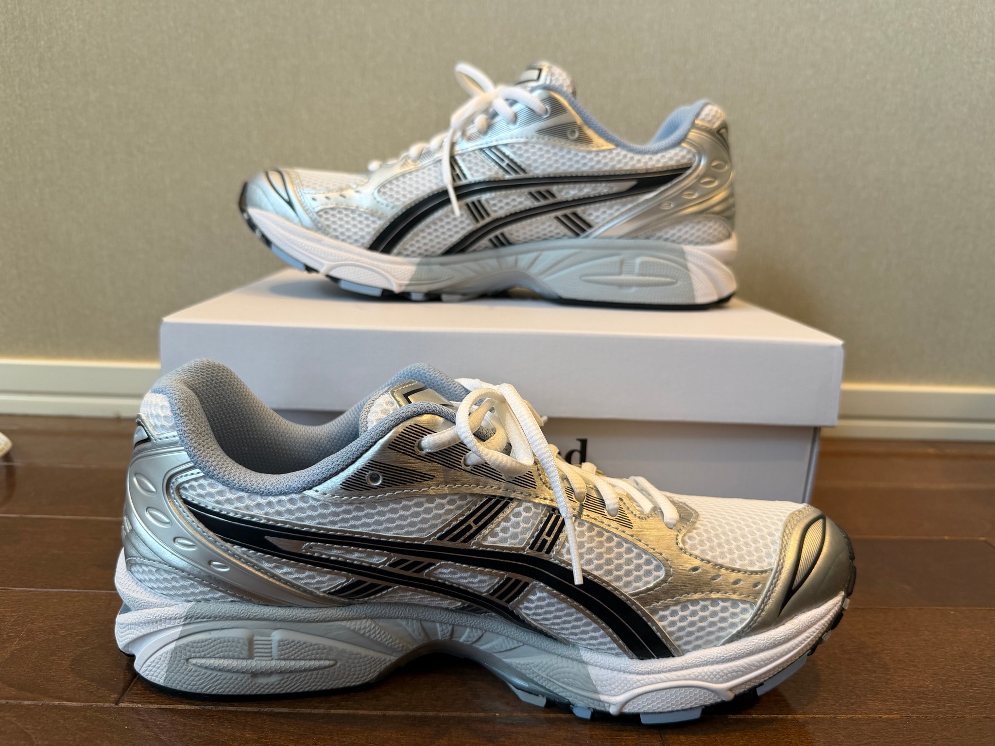 JJJJound × Asics Gel-Kayano 14 "White/Black/Blue"