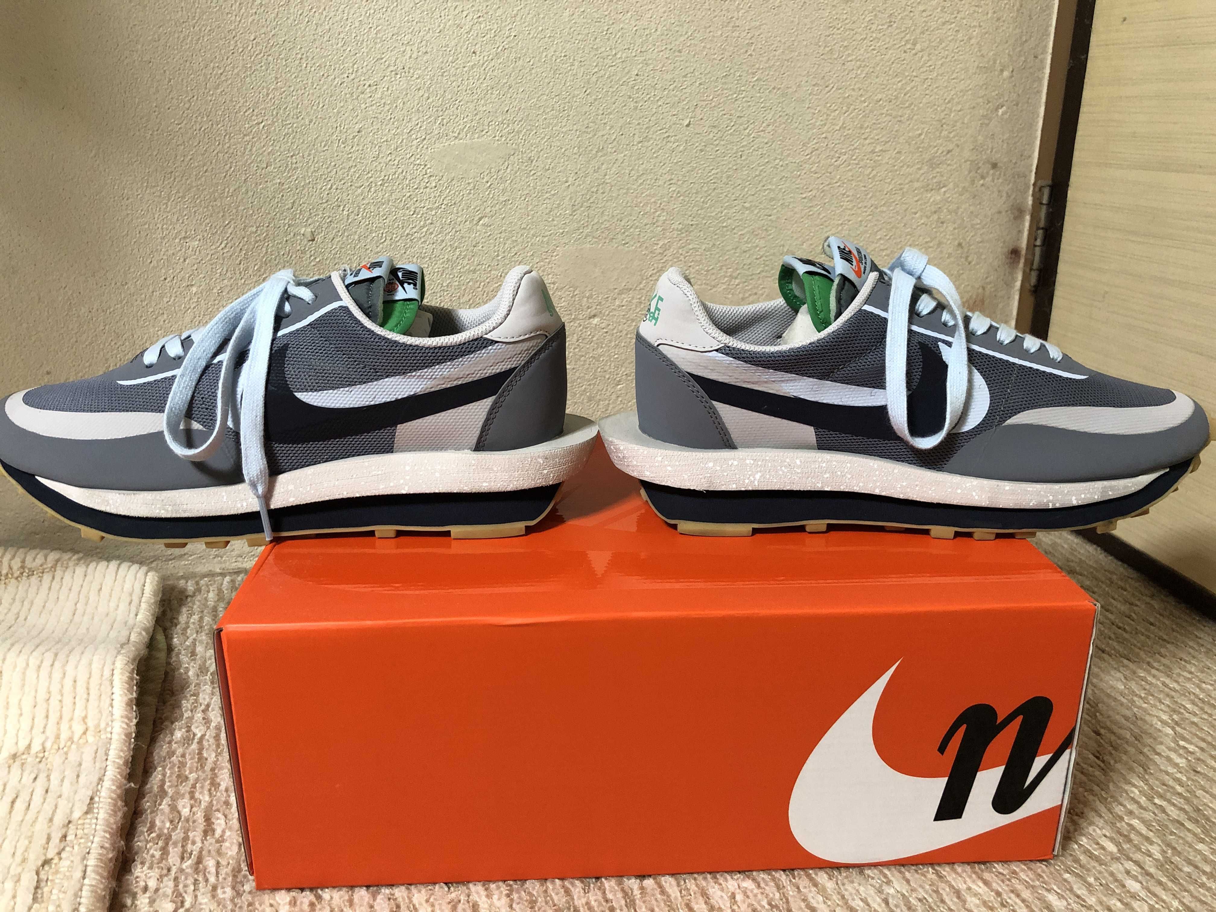 CLOT × Sacai × Nike LD Waffle "Grey Obsidian/Cool Grey"