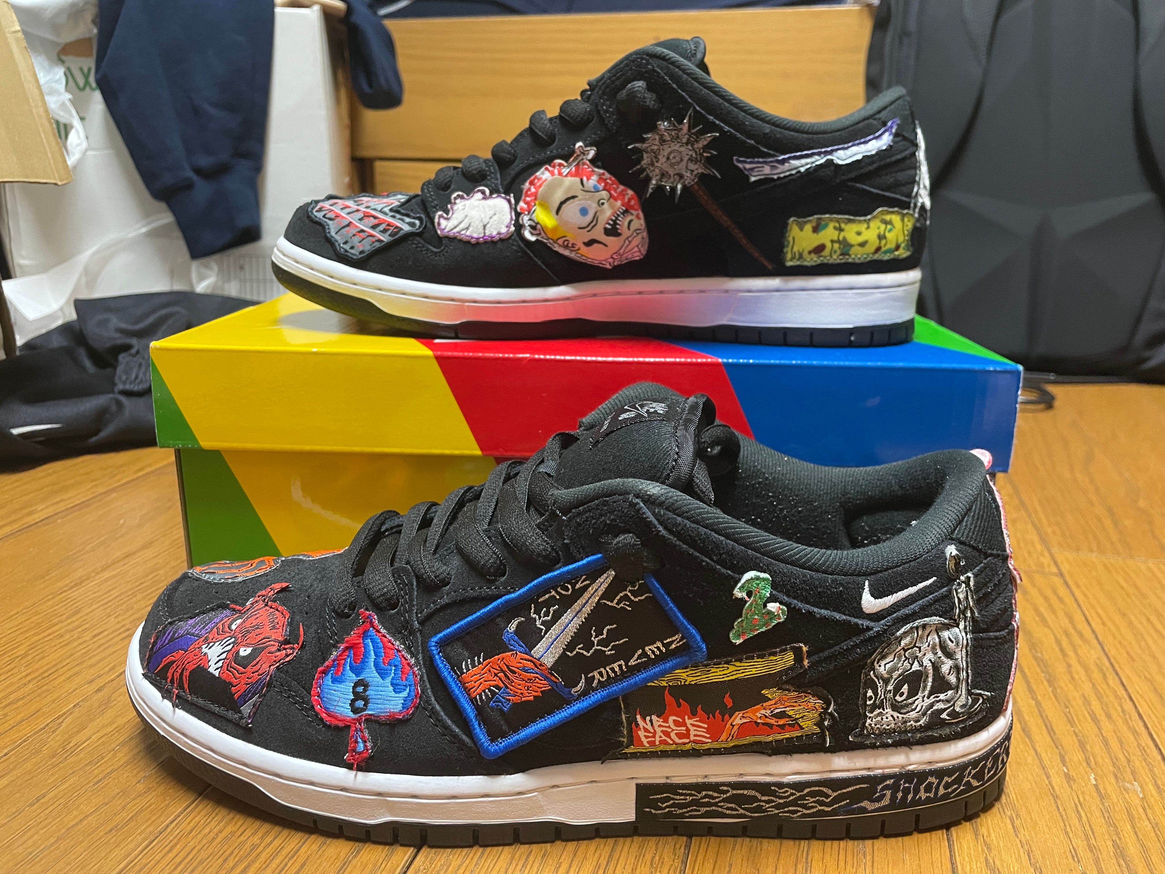 Neck face × Nike SB Dunk Low "Black/White/Multi Color"