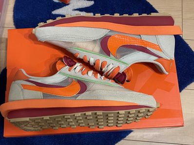 CLOT × Sacai × Nike LD Waffle "Orange Blaze"
