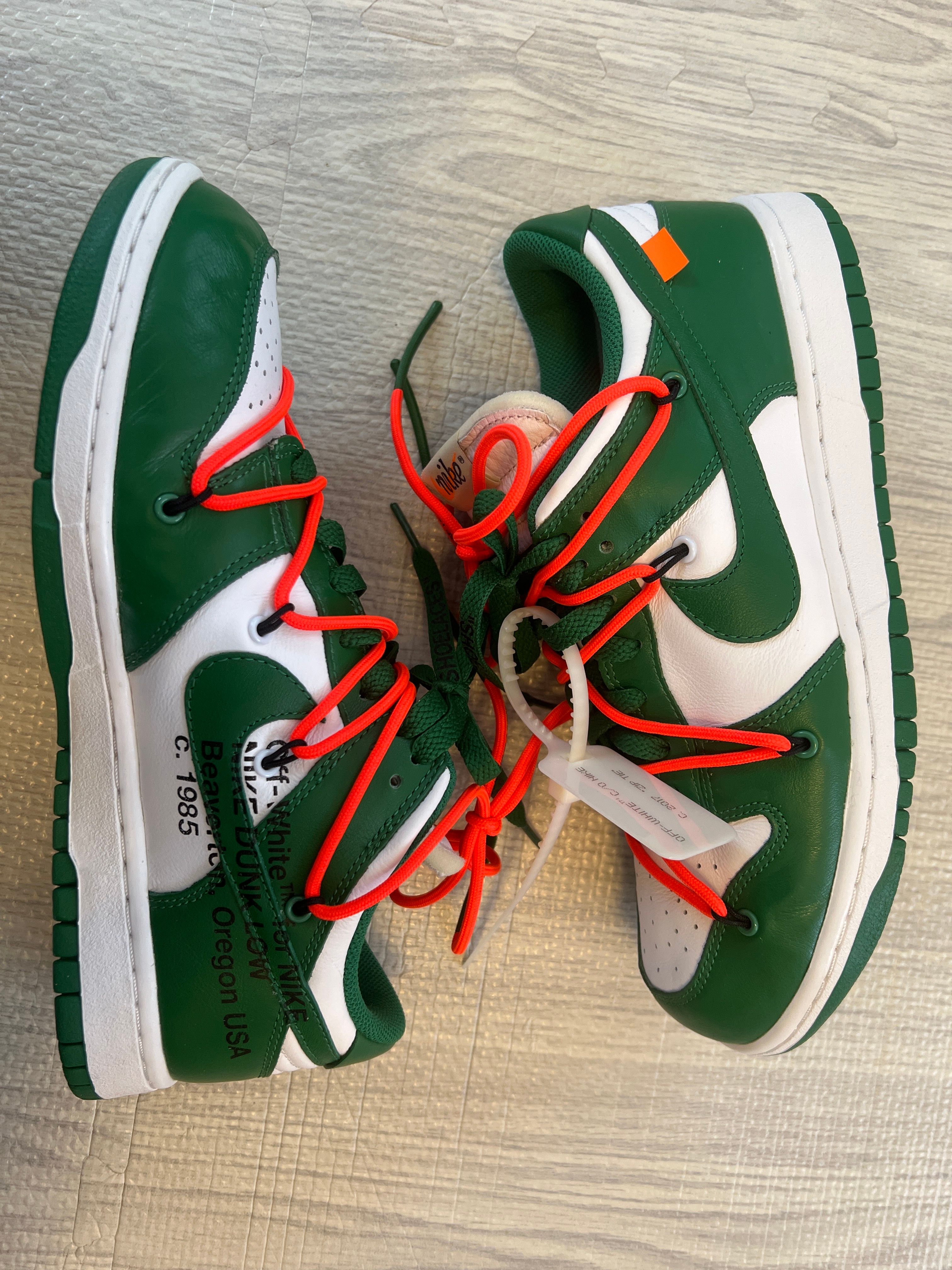 Off-White × Nike Dunk Low "White/Pine Green"