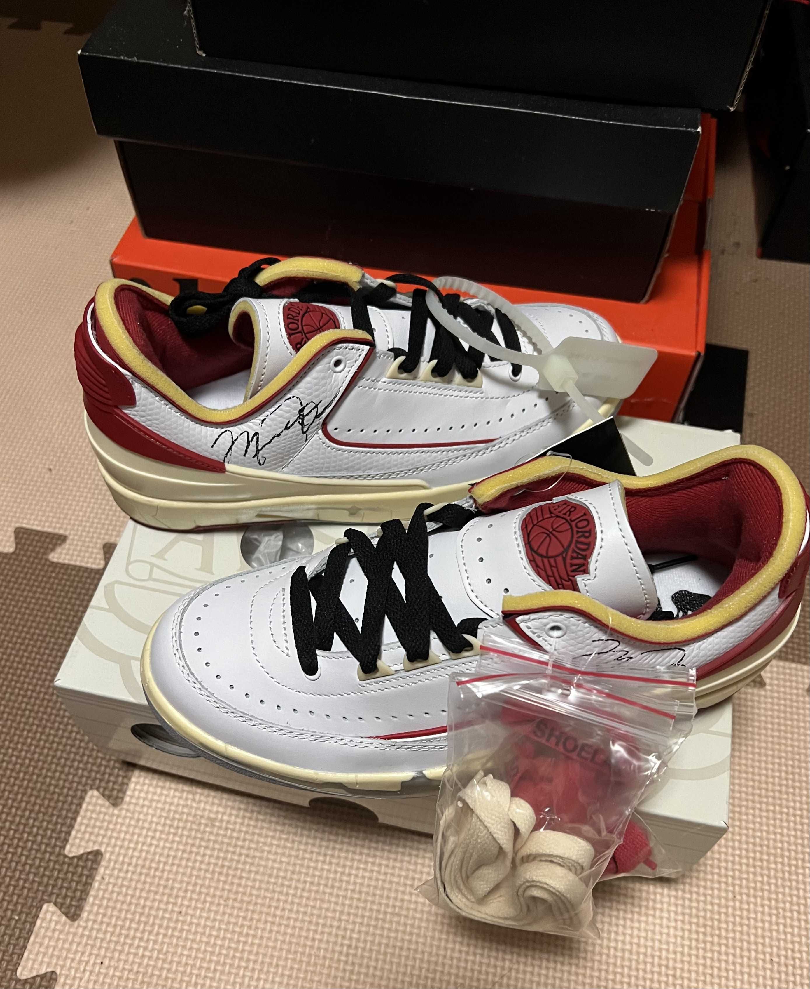 Off-White × Nike Air Jordan 2 Low "White and Varsity Red"