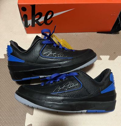 Off-White × Nike Air Jordan 2 Low "Black and Varsity Royal"