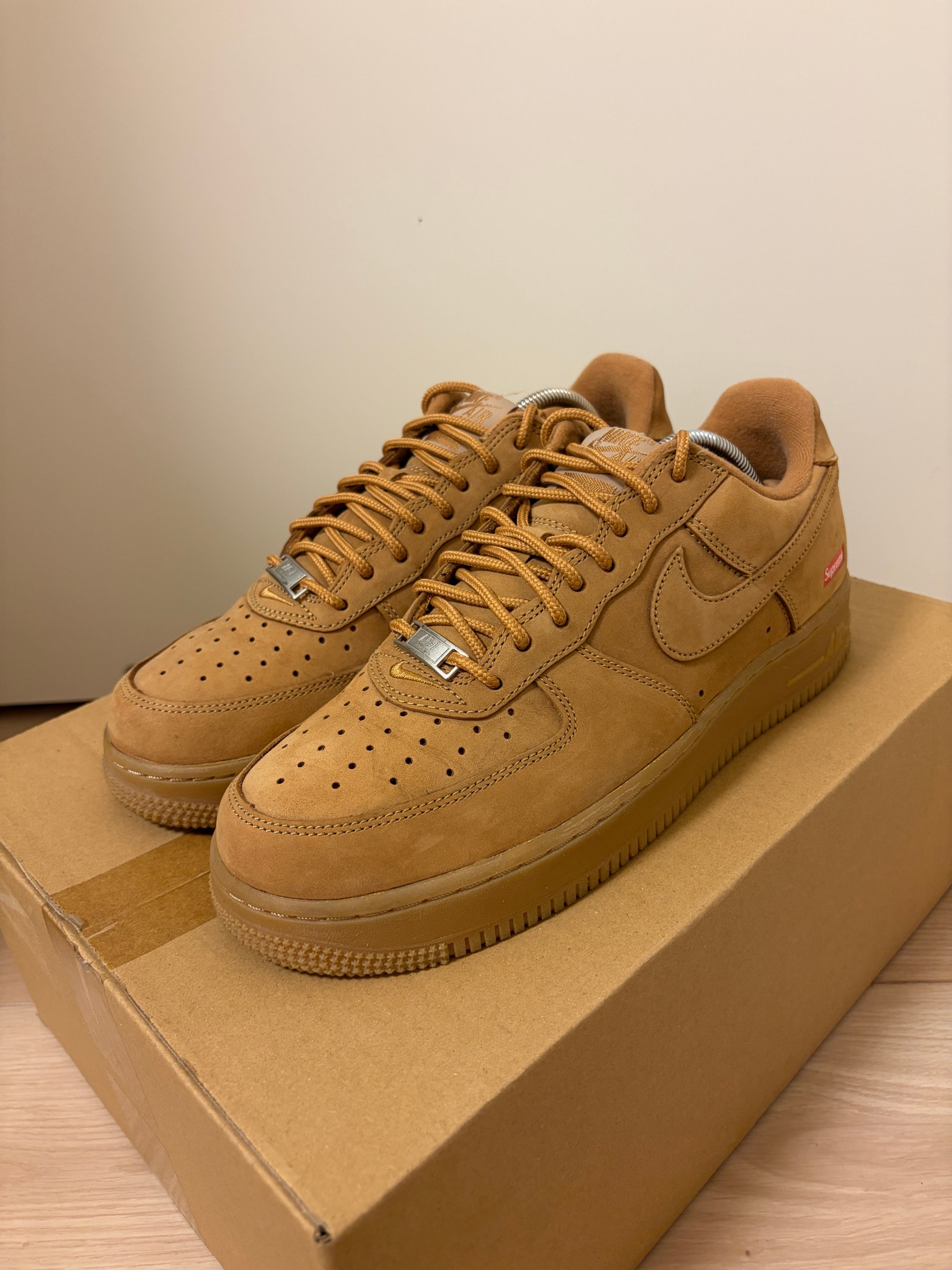 Supreme × Nike Air Force 1 Low "Flax/Wheat"