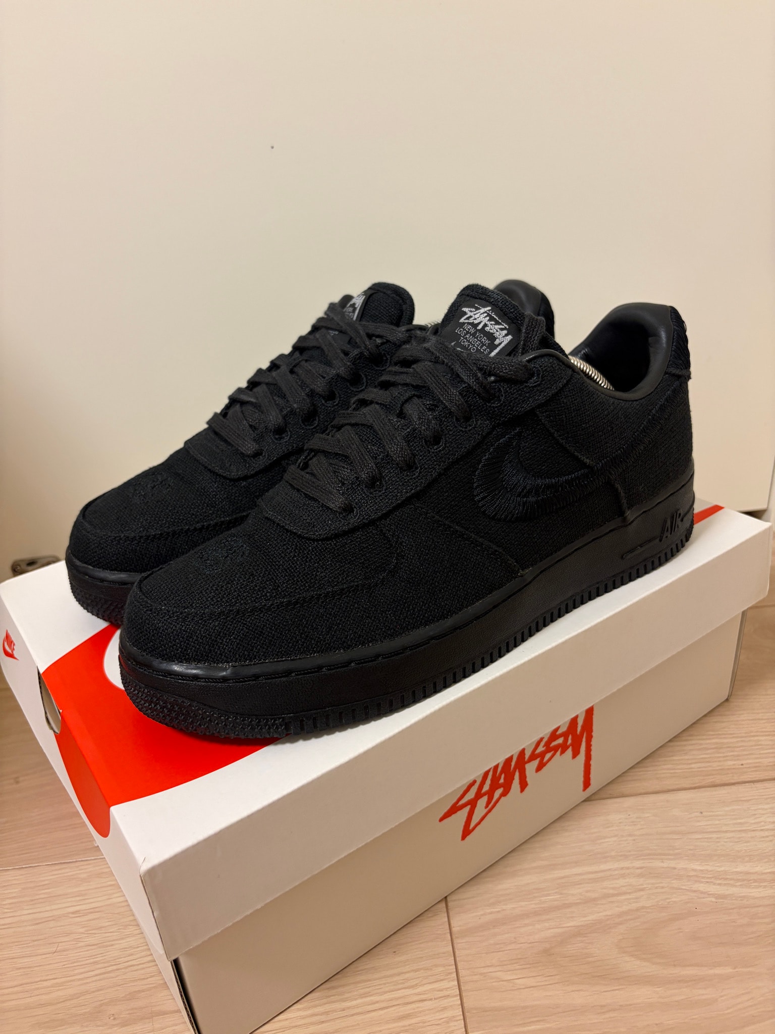 Stussy × Nike Air Force 1 Low "Triple Black"