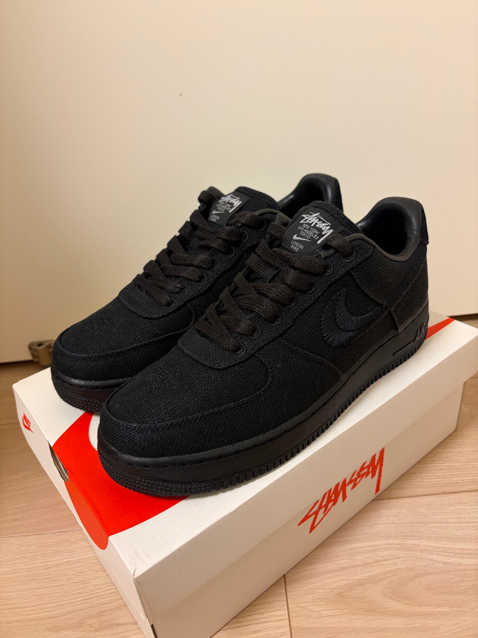 Stussy × Nike Air Force 1 Low "Triple Black"