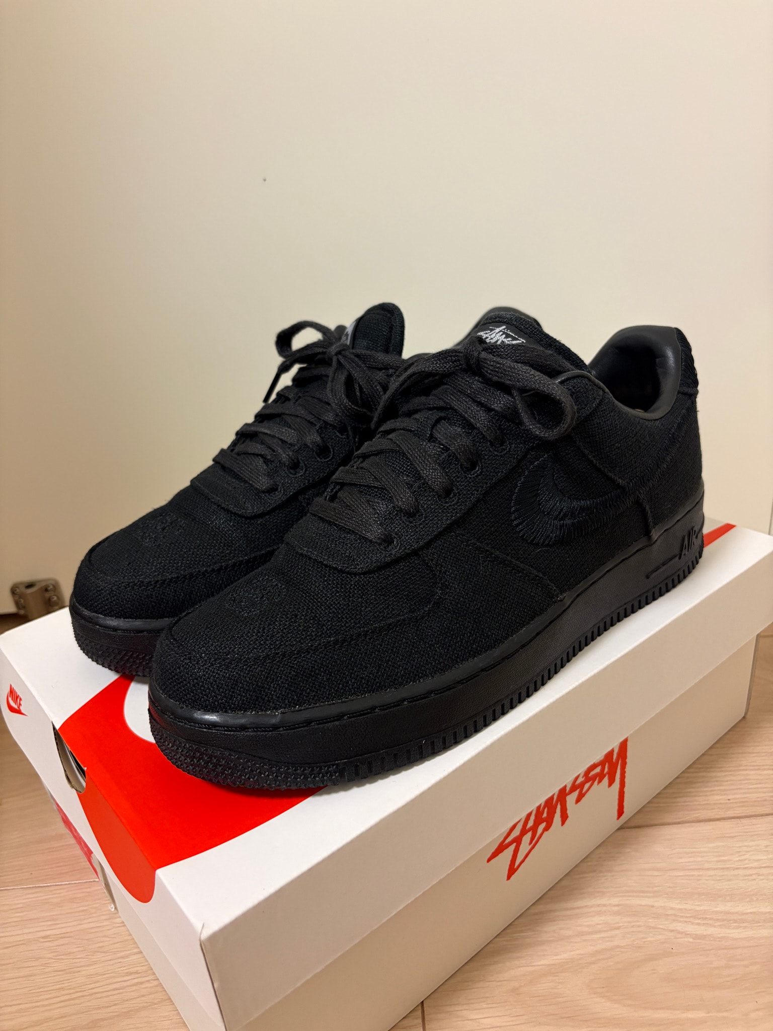 Stussy × Nike Air Force 1 Low "Triple Black"