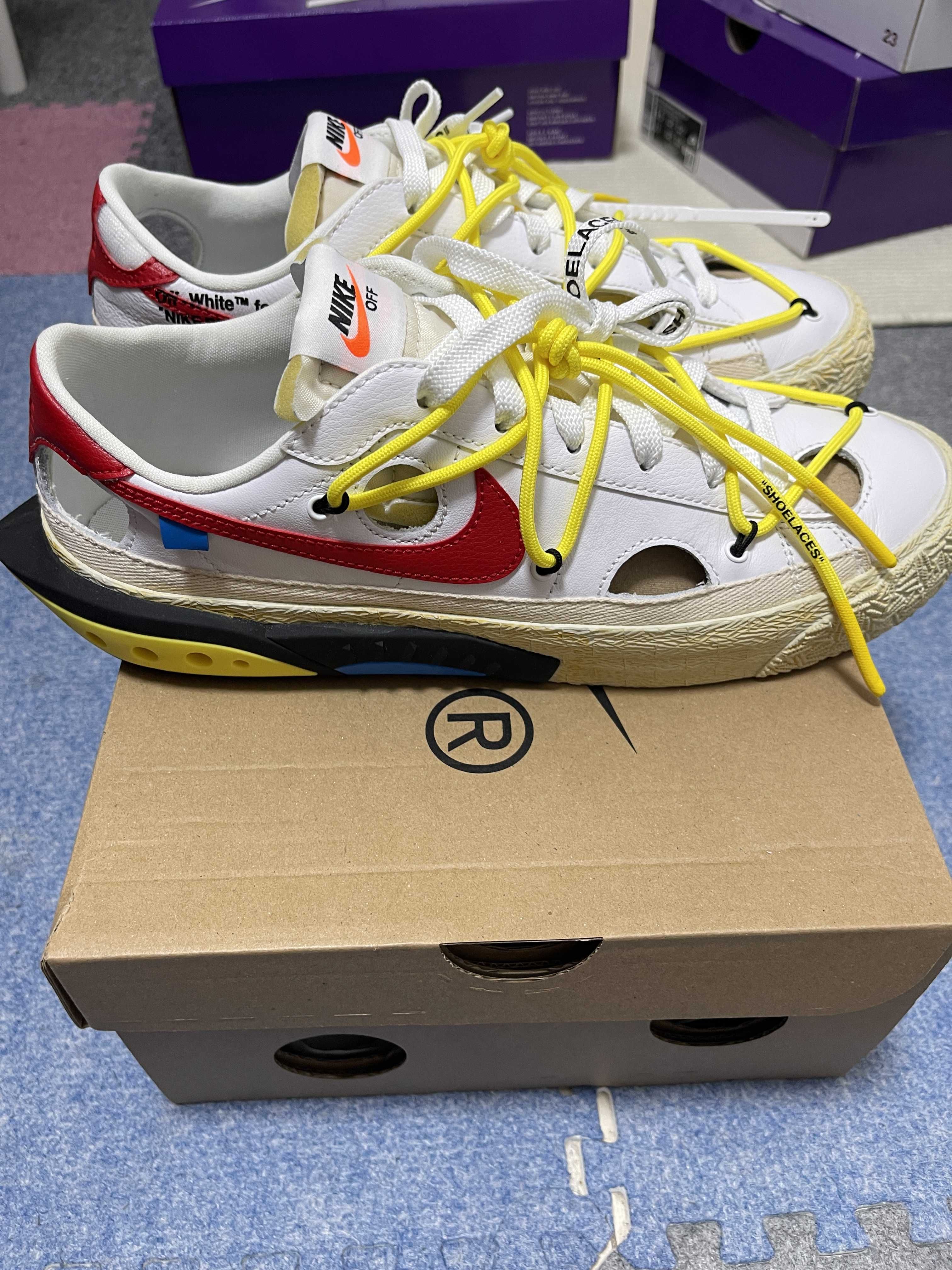 Off-White × Nike Blazer Low "White and University Red"