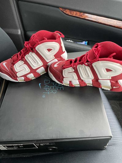 Supreme × Nike Air More Uptempo "White/Red"
