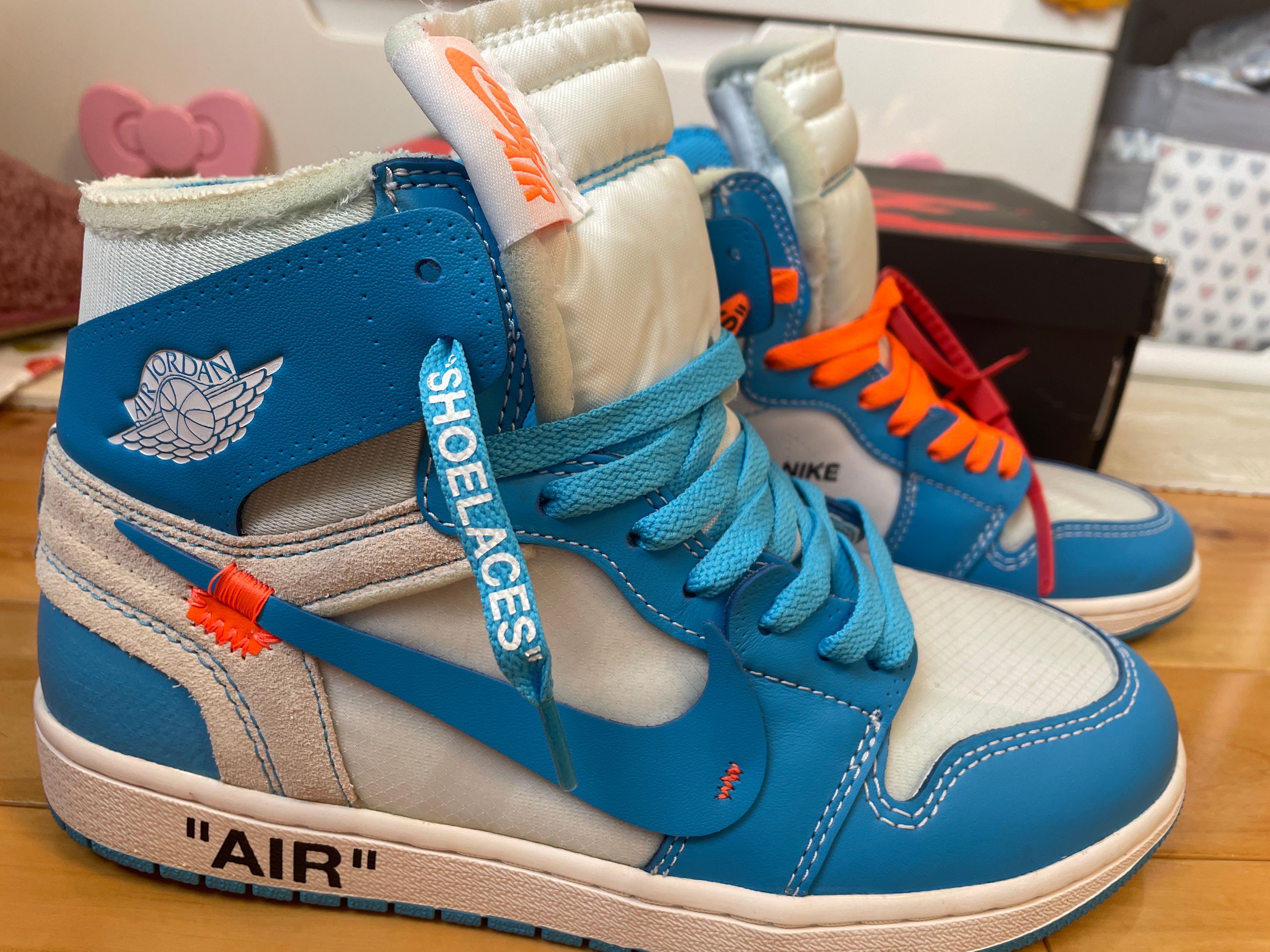 Off-White × Nike Air Jordan 1 High UNC "White/Dark Powder Blue"