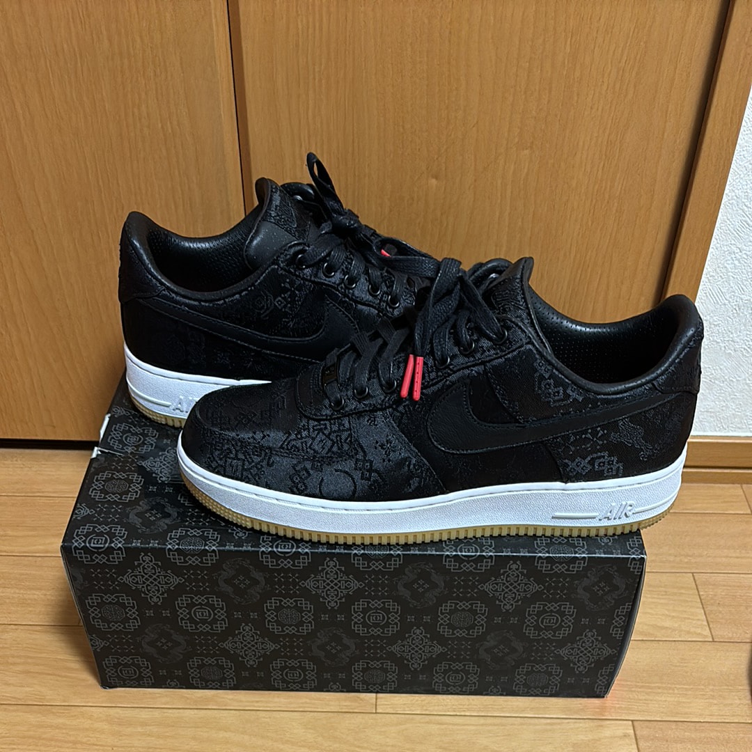 fragment design × CLOT × Nike Air Force 1 Low "Black"