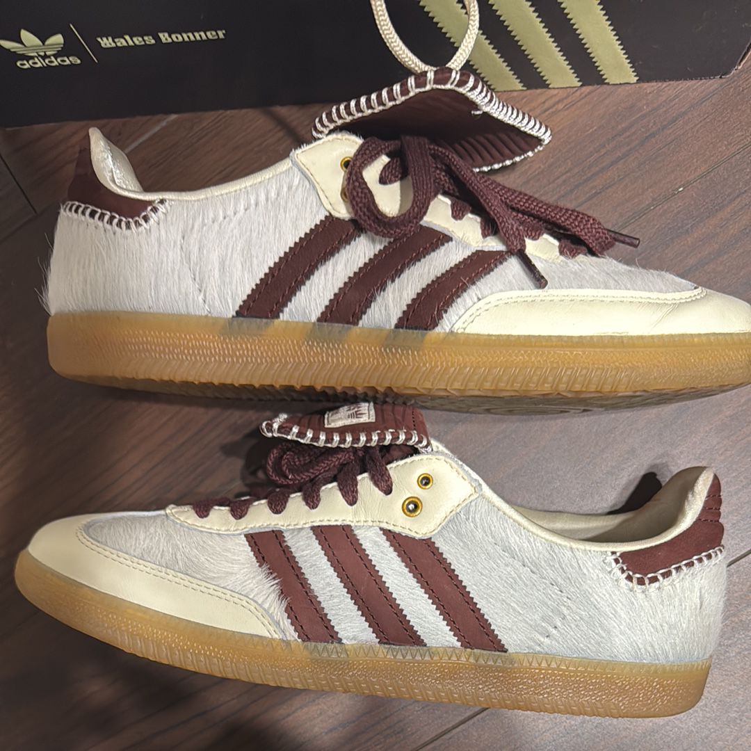 Wales Bonner × adidas Samba Pony Tonal Low "Cream White/Mystery Brown"