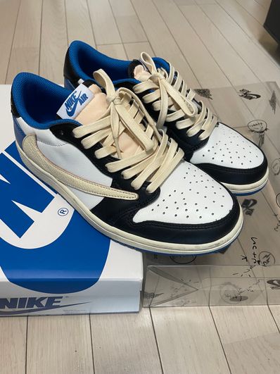Travis Scott × fragment design × Nike Air Jordan 1 Low OG SP "Military Blue"