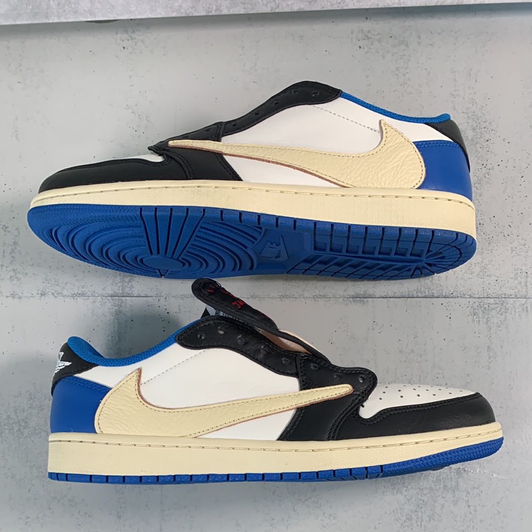 Travis Scott × fragment design × Nike Air Jordan 1 Low OG SP "Military Blue"
