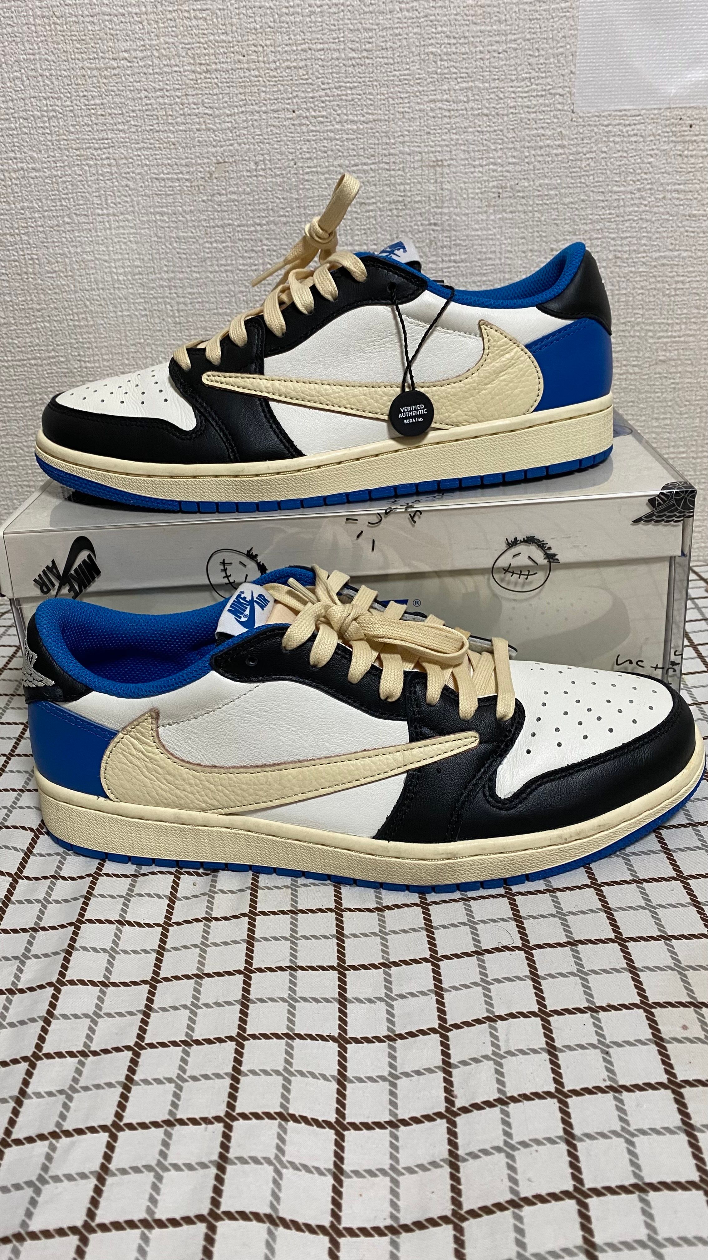 Travis Scott × fragment design × Nike Air Jordan 1 Low OG SP "Military Blue"