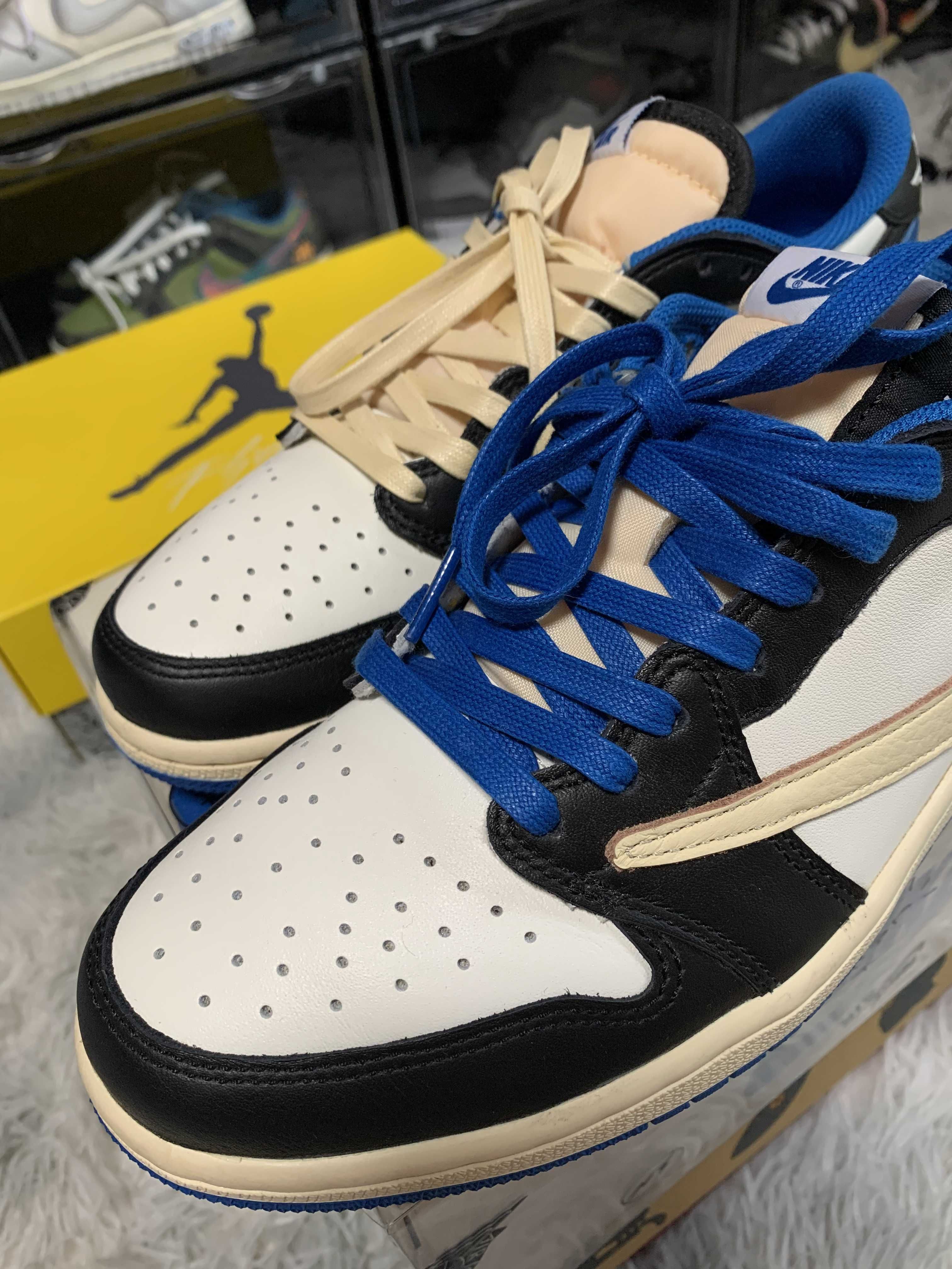 Travis Scott × fragment design × Nike Air Jordan 1 Low OG SP "Military Blue"