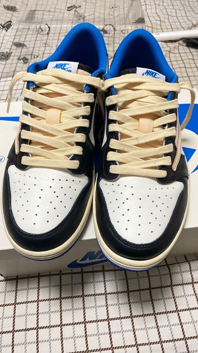 Travis Scott × fragment design × Nike Air Jordan 1 Low OG SP "Military Blue"