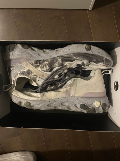 KENDRICK LAMAR×NIKE REACT ELEMENT 55 "PURE PLATINUM/CLEAR-WOLF GREY-BLACK"