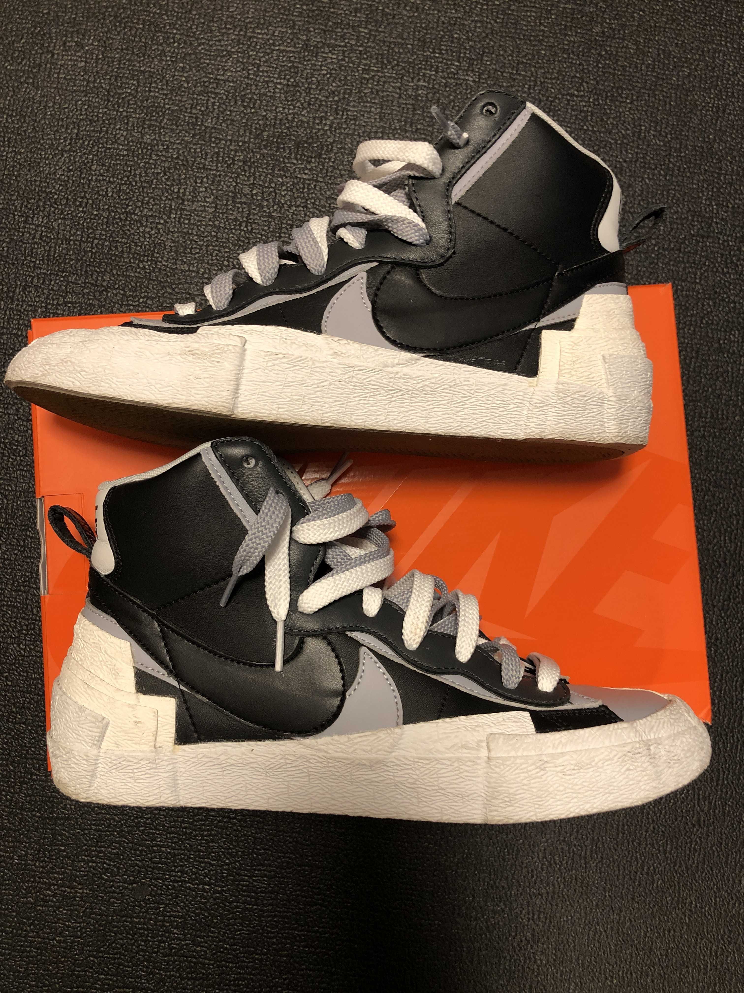 sacai × NIKE BLAZER MID "BLACK/WOLF GREY/WHITE"