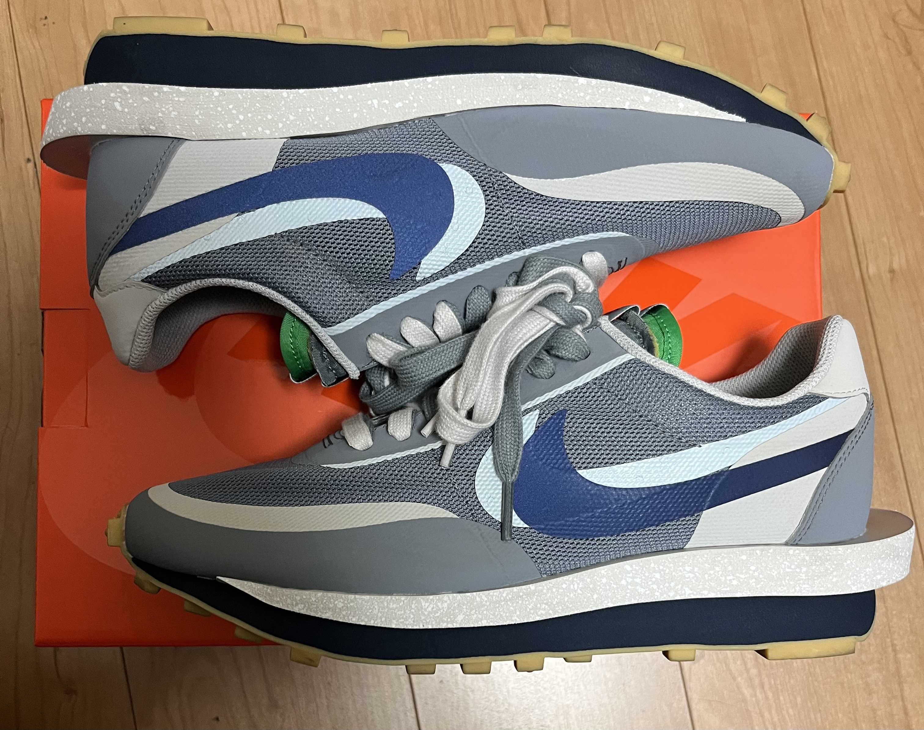 CLOT × Sacai × Nike LD Waffle "Grey Obsidian/Cool Grey"