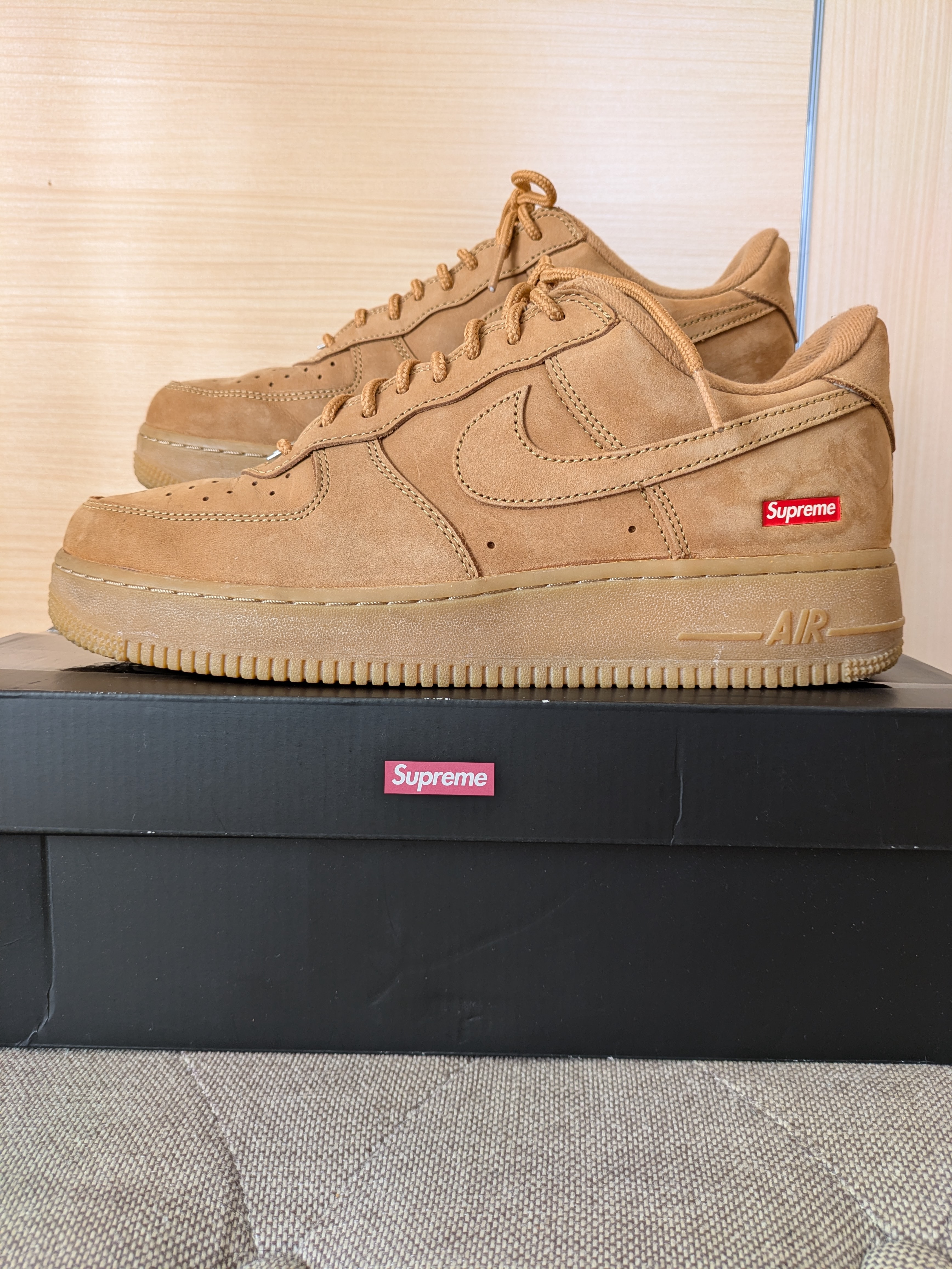 Supreme × Nike Air Force 1 Low "Flax/Wheat"