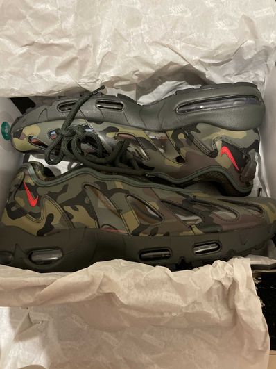 Supreme × Nike Air Max 96 "Dark Army Camo/Speed Red/Clear"