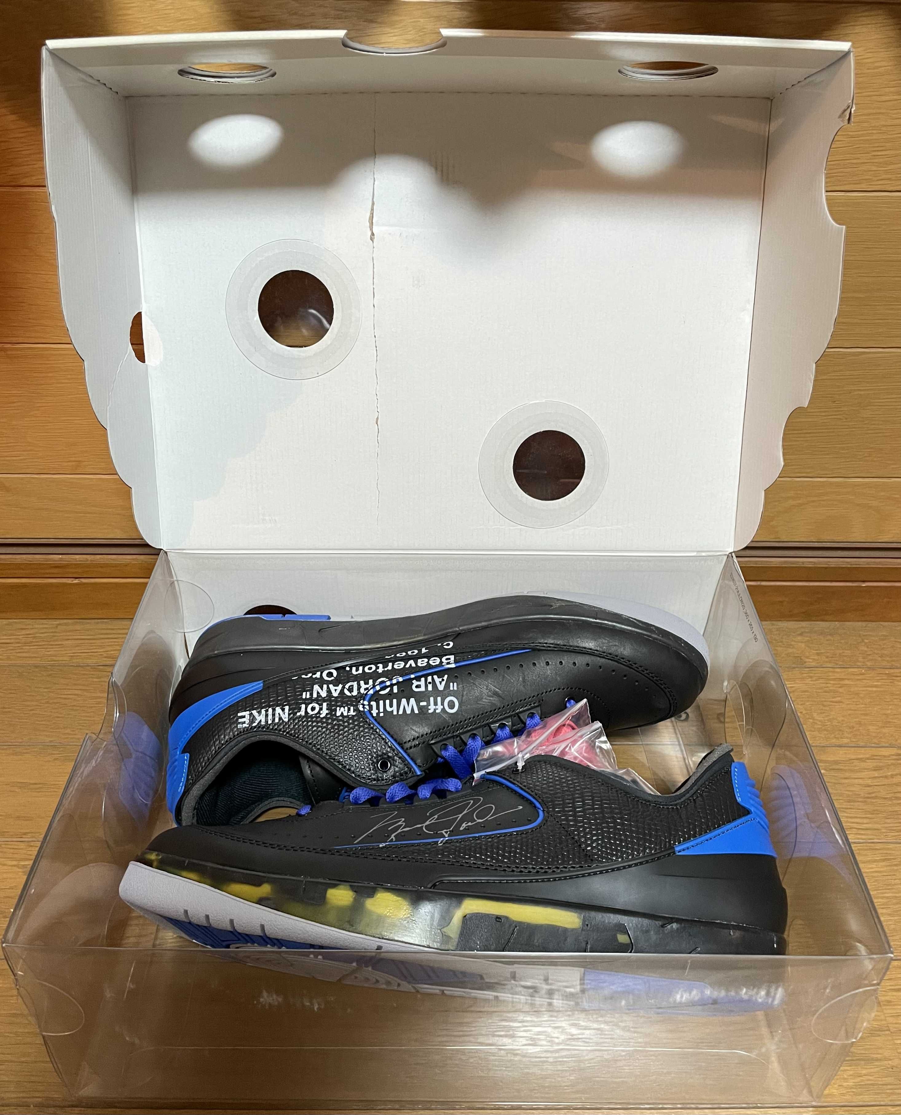 Off-White × Nike Air Jordan 2 Low "Black and Varsity Royal"