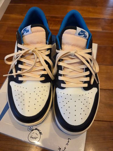 Travis Scott × fragment design × Nike Air Jordan 1 Low OG SP "Military Blue"