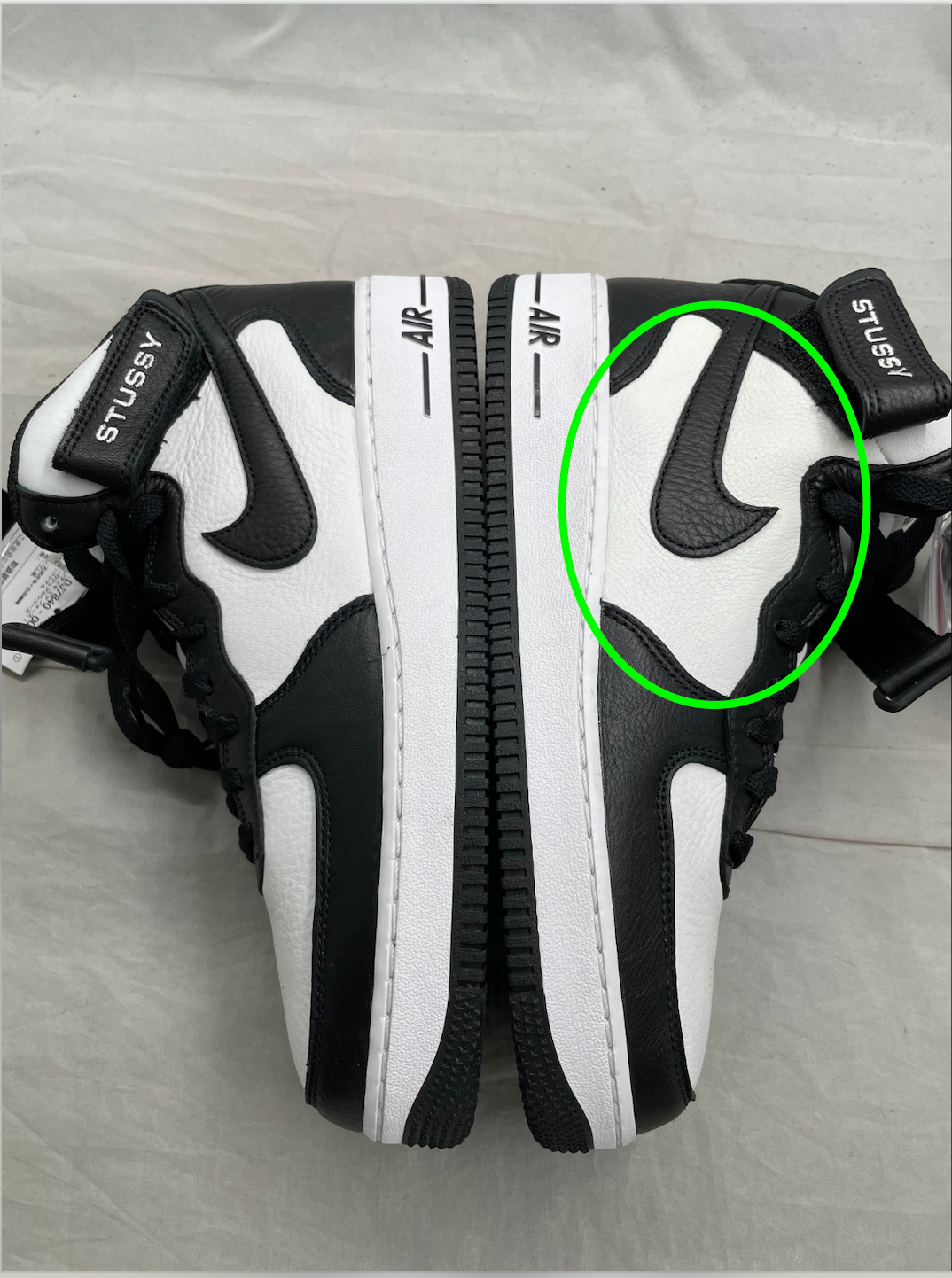 Stussy × Nike Air Force 1 Mid "Black and Light Bone"