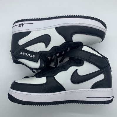 Stussy × Nike Air Force 1 Mid "Black and Light Bone"